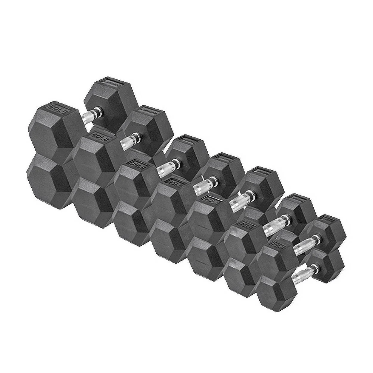 Lifeline Fitness 150 lb Hex Rubber Dumbbell Set - Womvr
