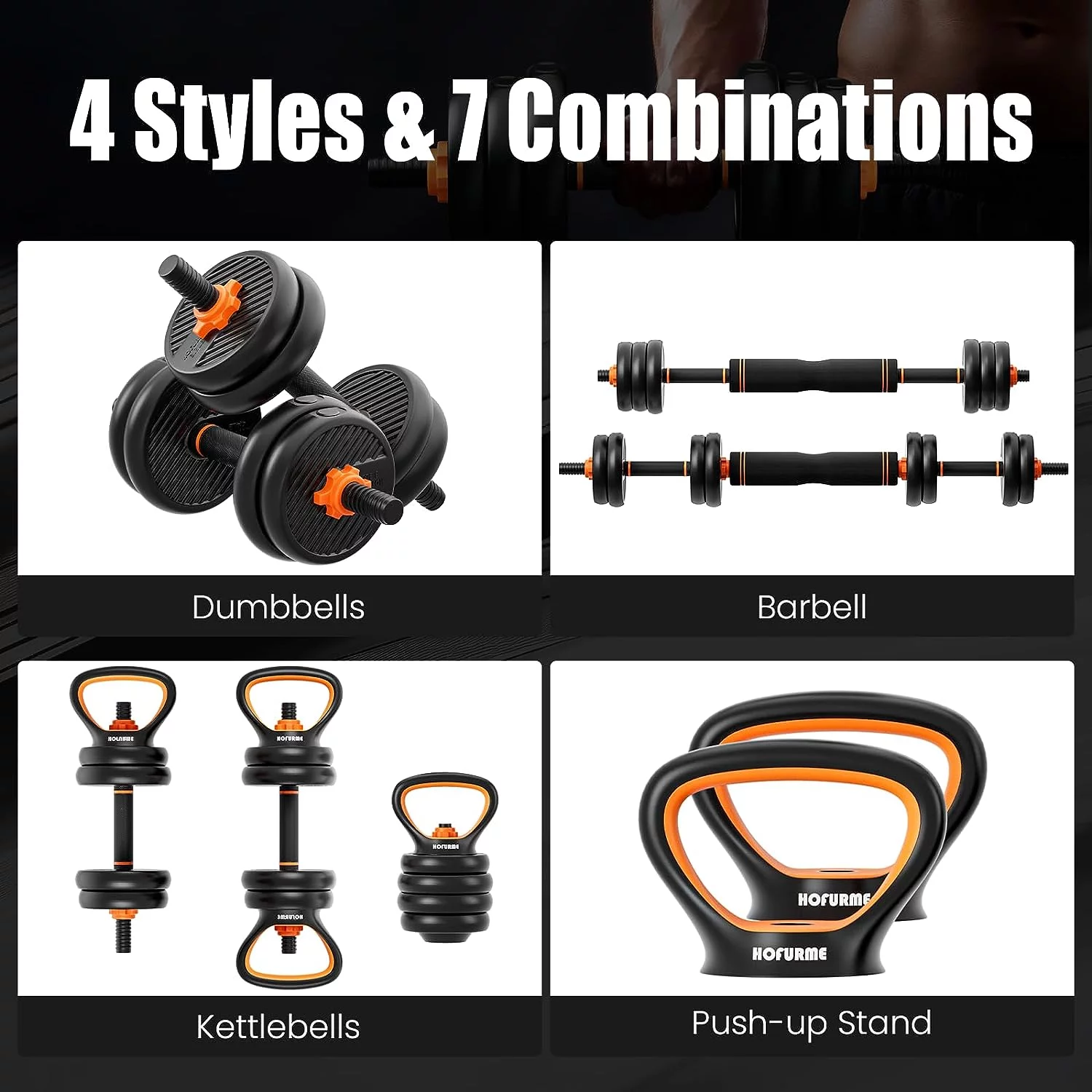 33lbs Adjustable Dumbbell Set, Free Weights Dumbbells Set for Lifting Workout Gym Home Fitness , Black - Womvr