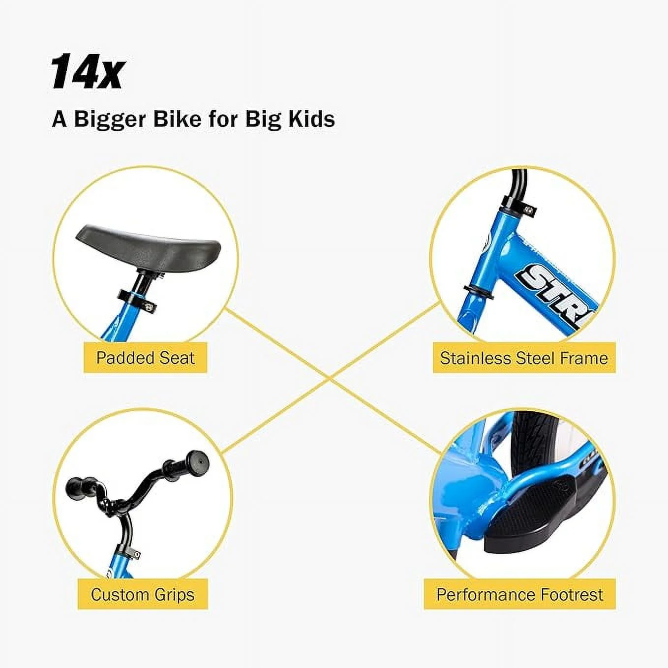Strider - 14x Sport Balance Bike, Ages 3-7 Years, Pedal Conversion Kit Sold Separately - Awesome Blue - Womvr