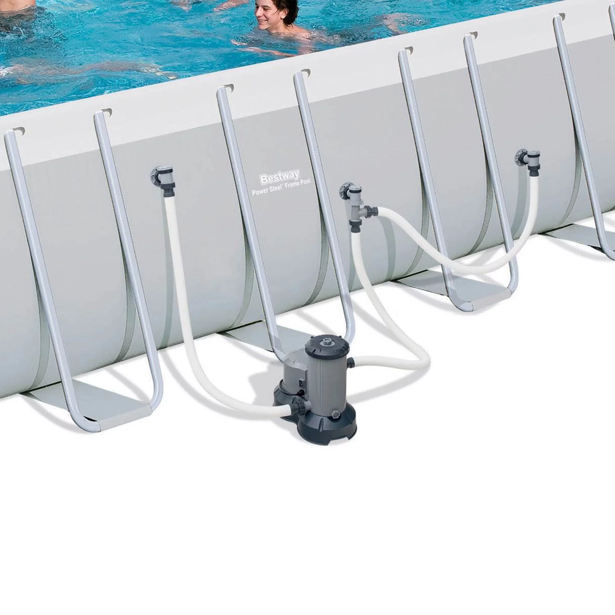 Bestway 56542E 24 x 12-Foot Rectangular Above Ground Swimming Pool Set with Pump - Womvr
