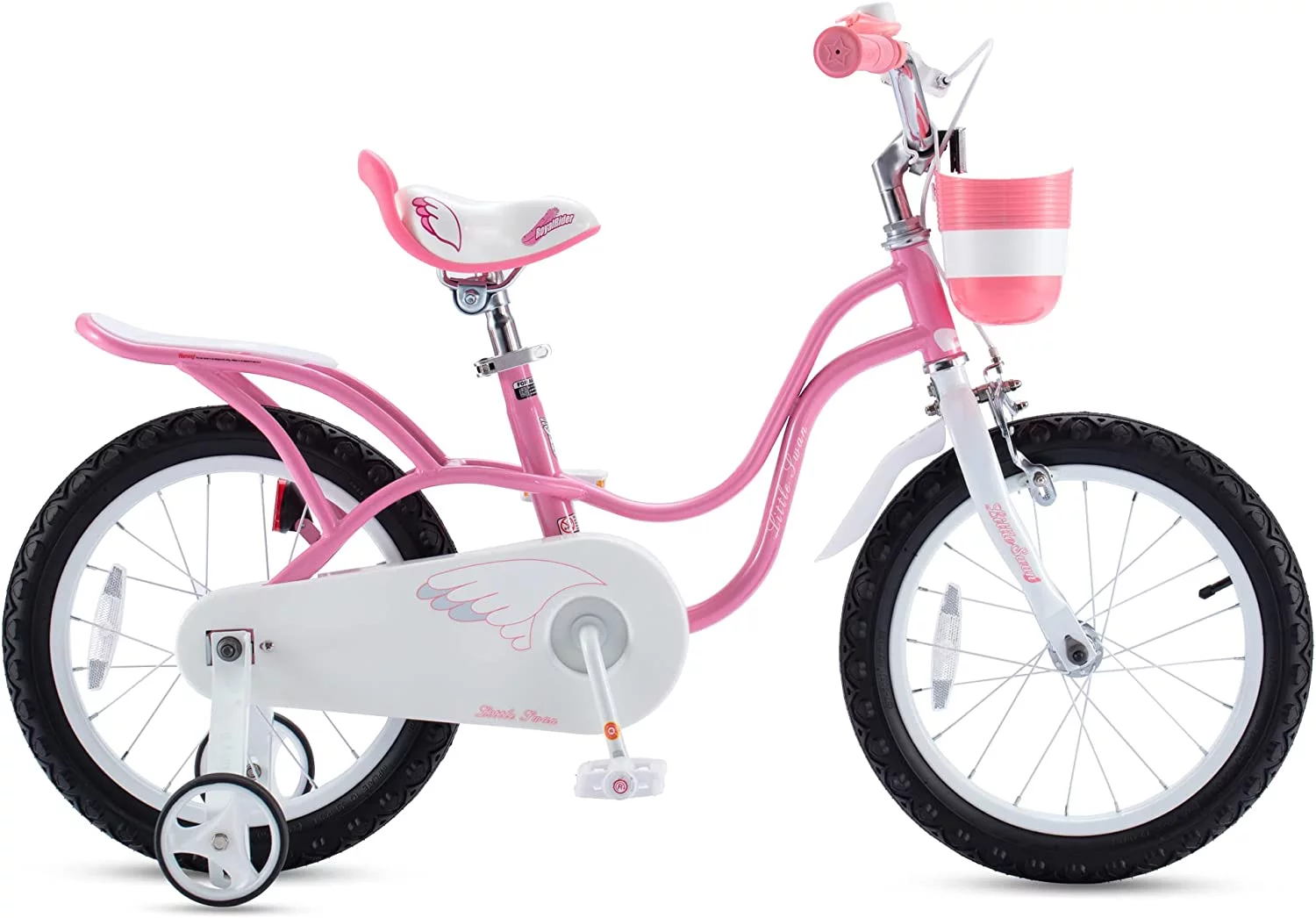 Royalbaby Little Swan Red 14 Girl's Bicycle with Training Wheels and Basket - Womvr