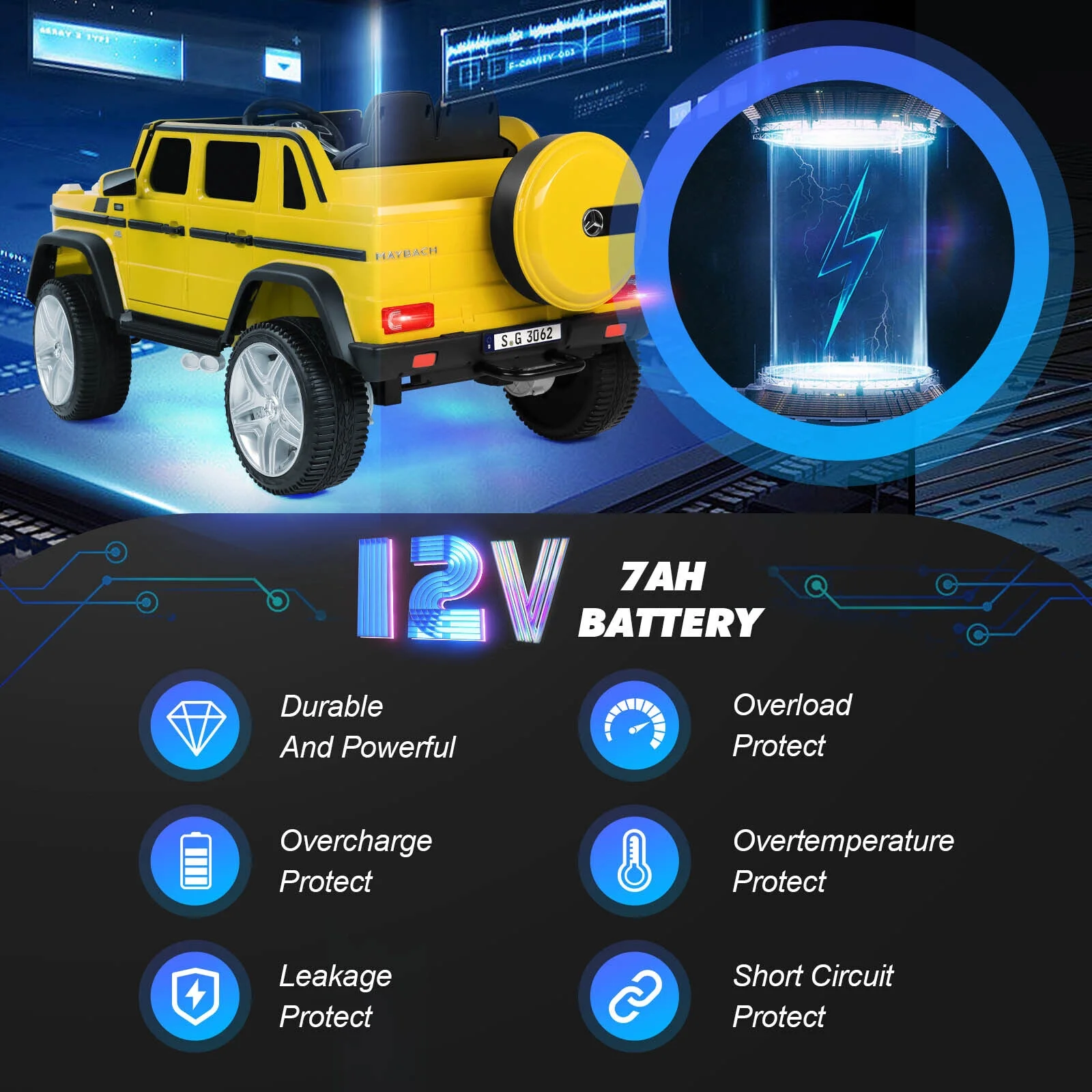 JOYLDIAS 12V Kids Ride on Car 3 Speeds Licensed Mercedes-Benz Electric Toy w/ Bluetooth, Remote Control, LED Lights (Pink) - Womvr