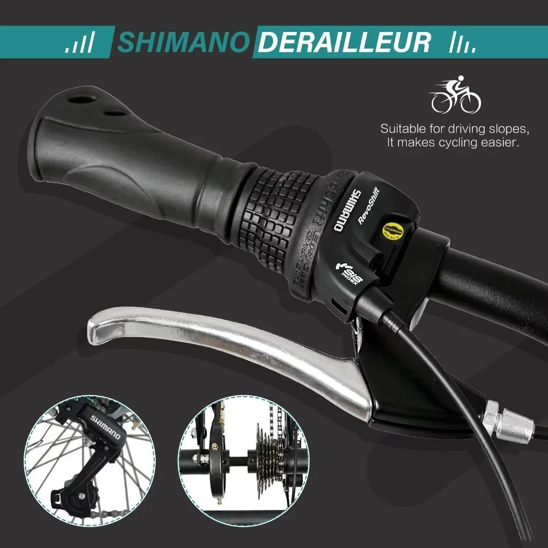 Docred Adult Tricycle, 7 Speed Three Wheel Mountain Bike, 24/26/27.5 inch Adults Trikes ,Load capacity 420 lbs - Womvr