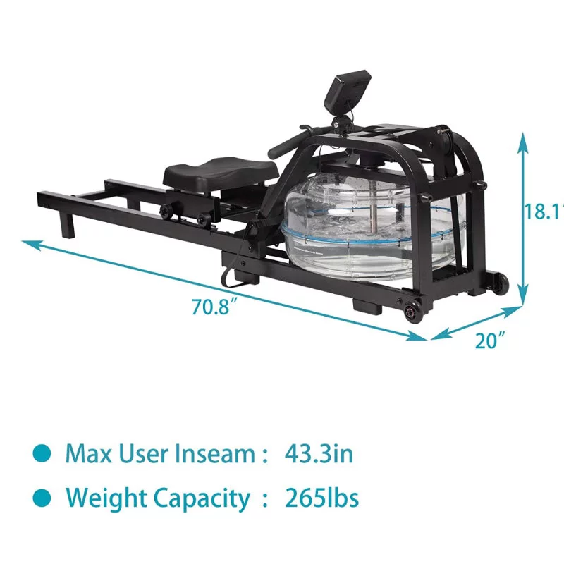 FITPHER Water Resistance Rowing Machine Resistance Metal Dual-Track Healthy Indoor Gym Equipment for Fitness (Irony) - Womvr