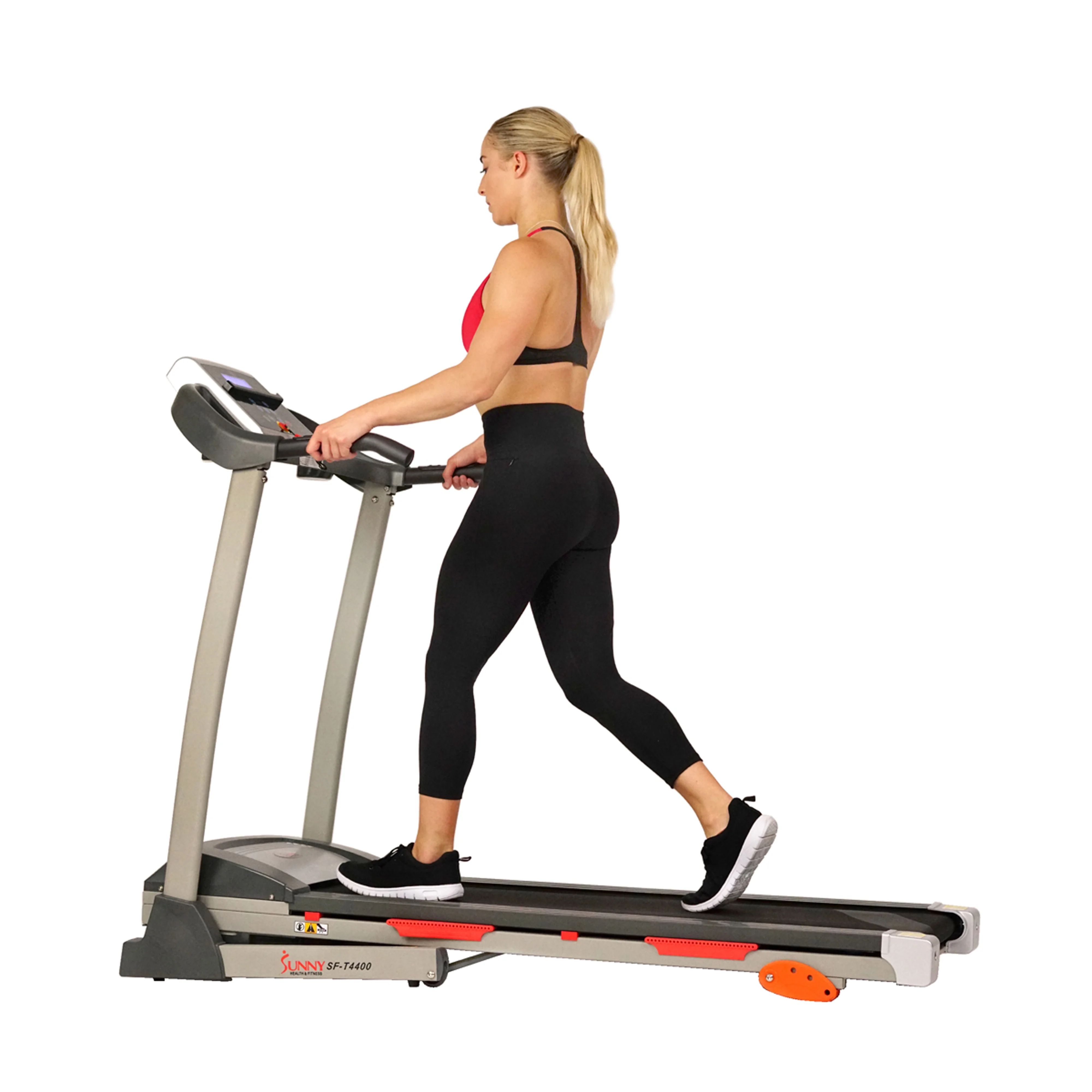 Sunny Health & Fitness Treadmill with Manual Incline, Pulse Sensors, Folding, LCD Monitor for Exercise SF-T4400 - Womvr