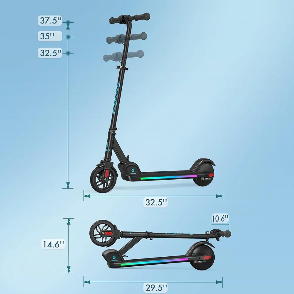 Adjustable folding electric scooter 5 to 10 mph 150W lightweight children's electric scooter - Womvr