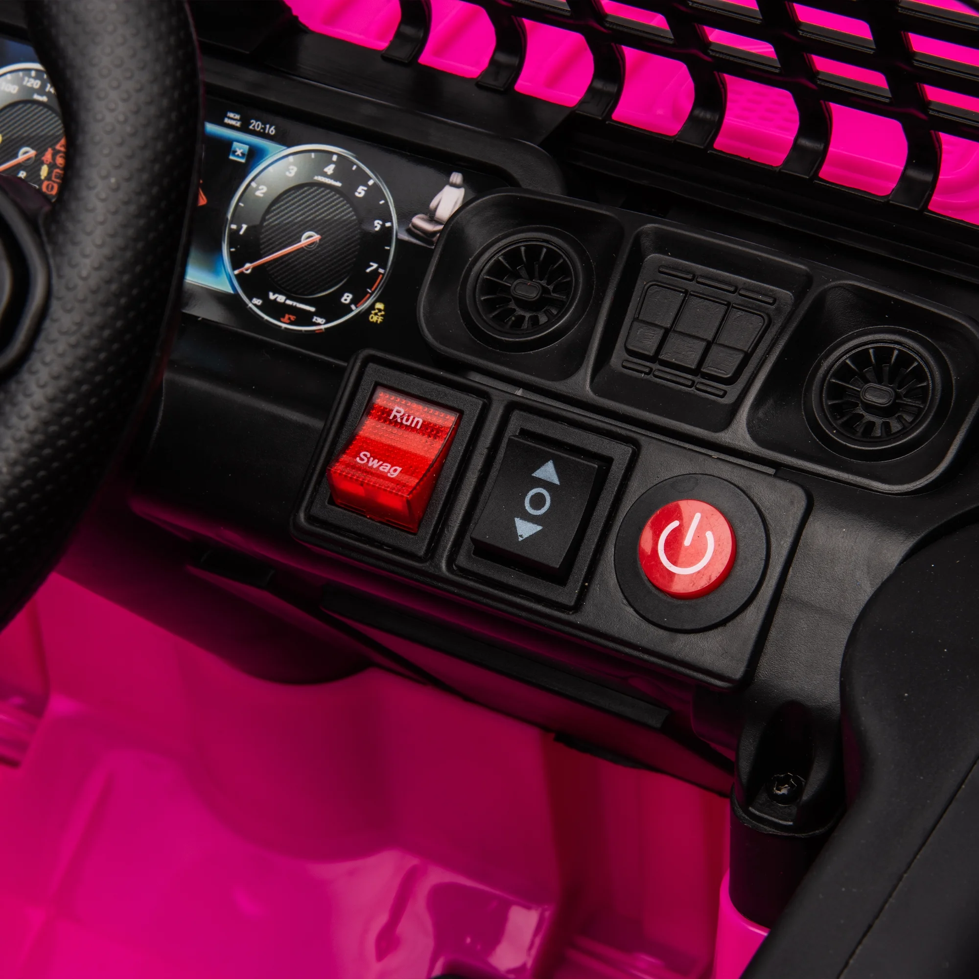 Kids Ride on Truck with Parents Remote Control, 12V 7A Battery Powered Electric Car Vehicle Toy with 3 Speed, USB, MP3, Bluetooth, LED Light, Safety Belt, Electric Car for Kids (Black) - Womvr