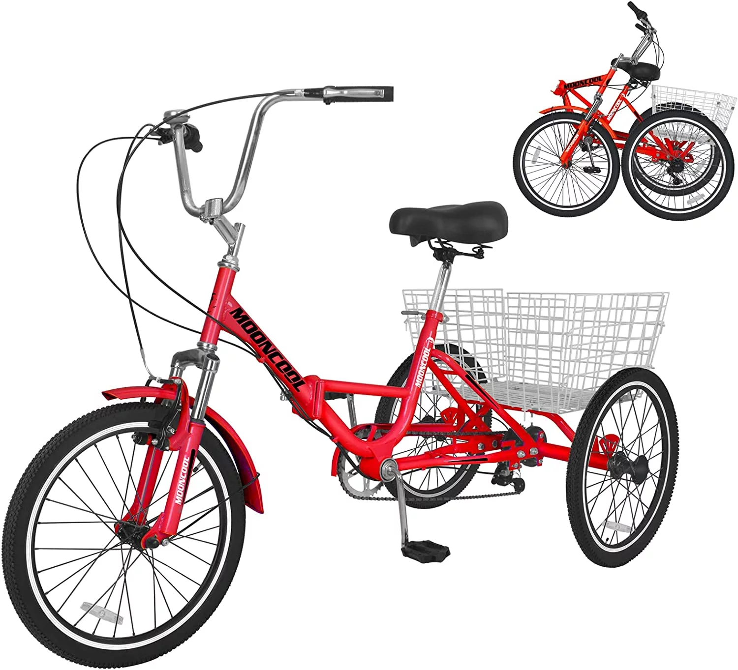 ABORON Adult Tricycles, 7 Speed Adult Trikes 24 inch 3 Wheel Bikes, Cruise Bike with Basket for Seniors, Women, Men for Recreation, Shopping, Multiple Colors - Womvr