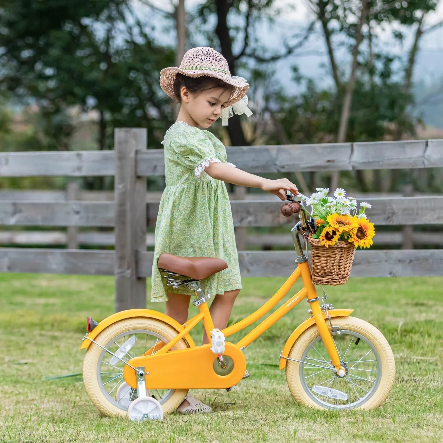 Glerc Little Molly 14 inch Kids Girls Bike for 3-5 Years Old Little Child,Yellow - Womvr
