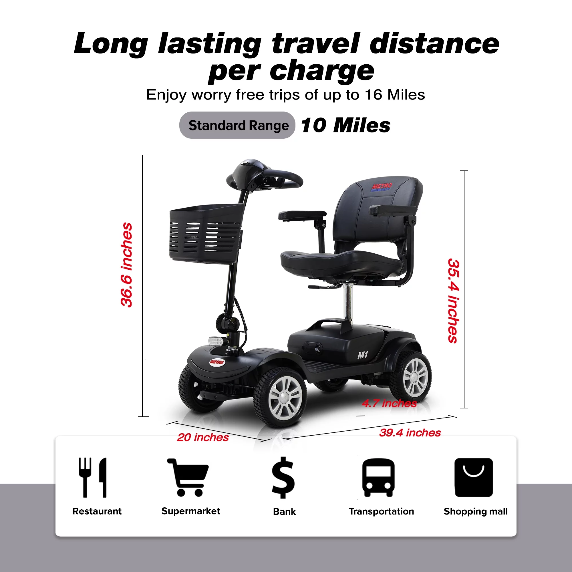 BTMWAY Mobility Scooter, 4 Wheels Electric Scooter for Seniors, Compact Folding Travel Mobility Scooters for Adult, Transformer Mobility Scooter with Swivel Seat, Front and Rear LED Light, Silver - Womvr