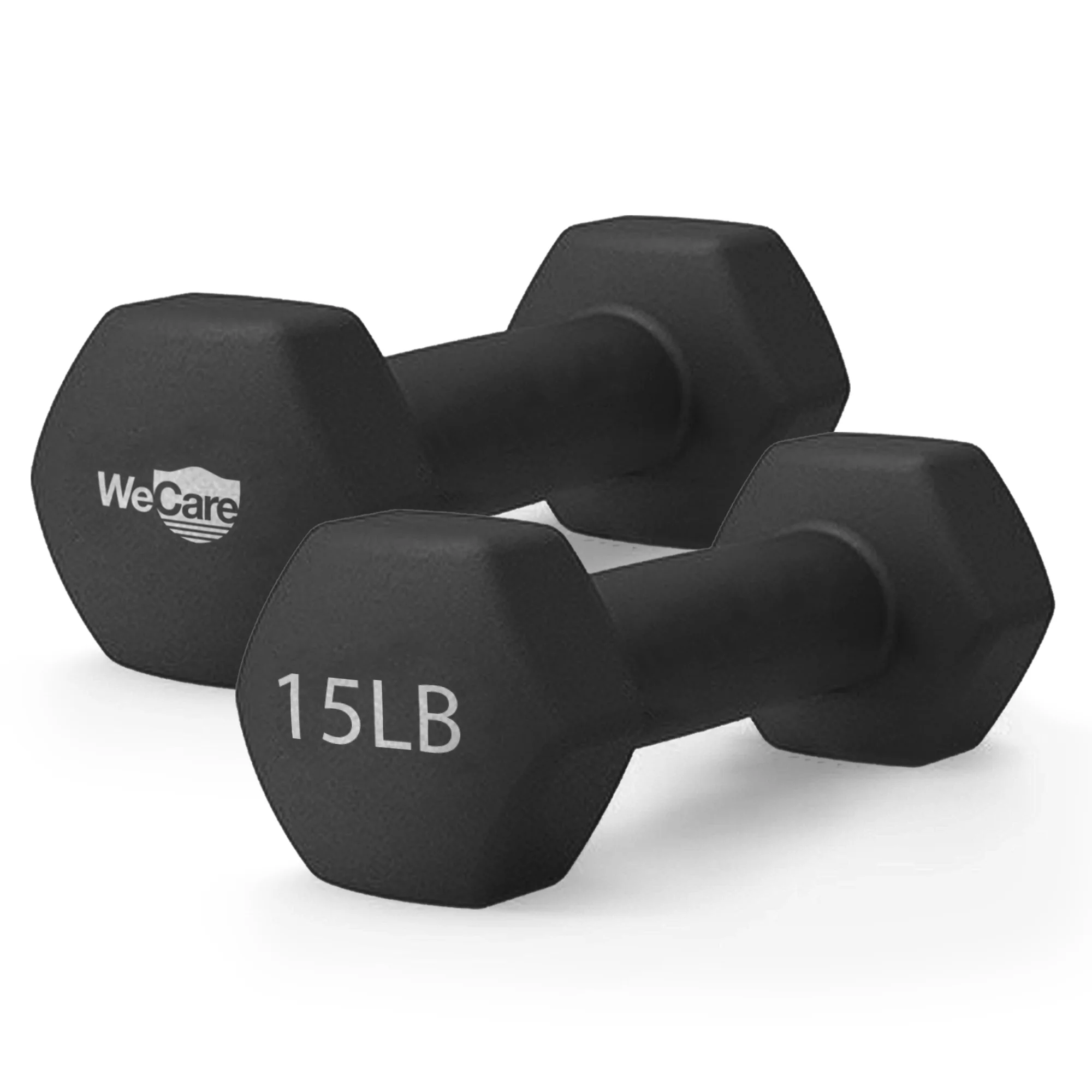 WeCare Fitness, 15lb Neoprene Dumbbell, Pair - Black - Womvr