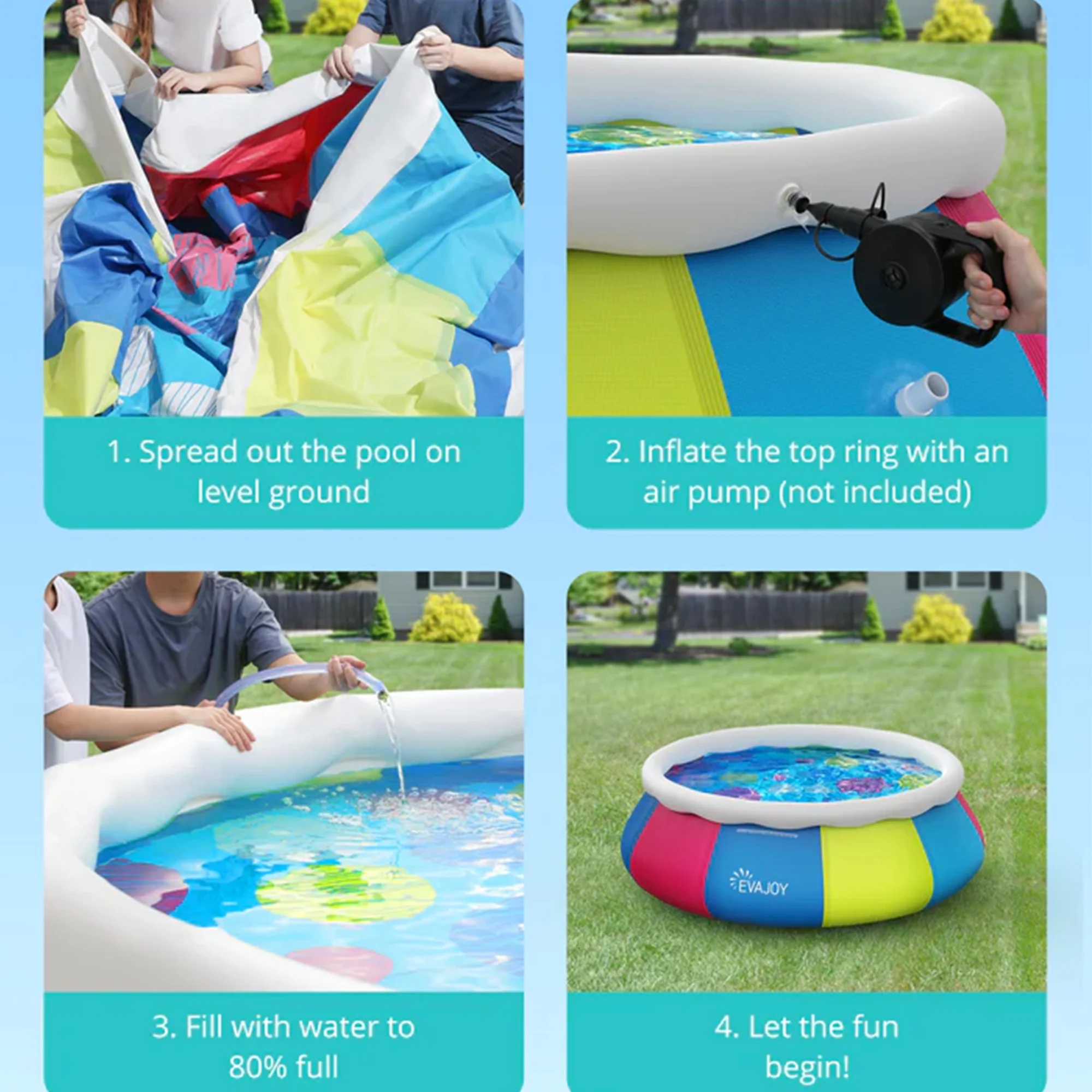 SUGIFT 10ft x 30in Easy Set Inflatable Swimming Pool - Womvr