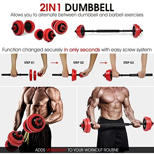 Yes4All 60 lbs Premium Adjustable Dumbbell Weights with Dumbbell Connector, Combo/Set - Womvr