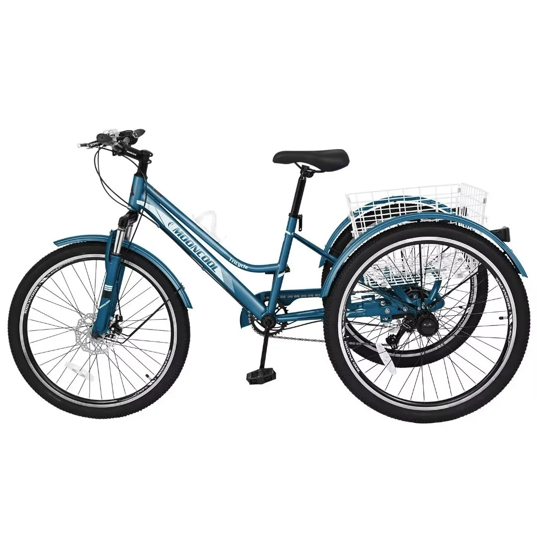 Lilypelle Adult Tricycle, 7 Speed Three Wheel Bicycles, 26