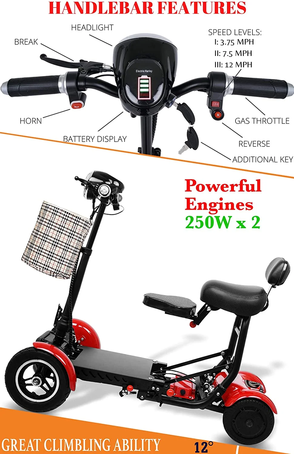 Ephesus S5 — Electric |Foldable, Lightweight, Battery Power| Four-Wheel Mobility Scooter - Womvr