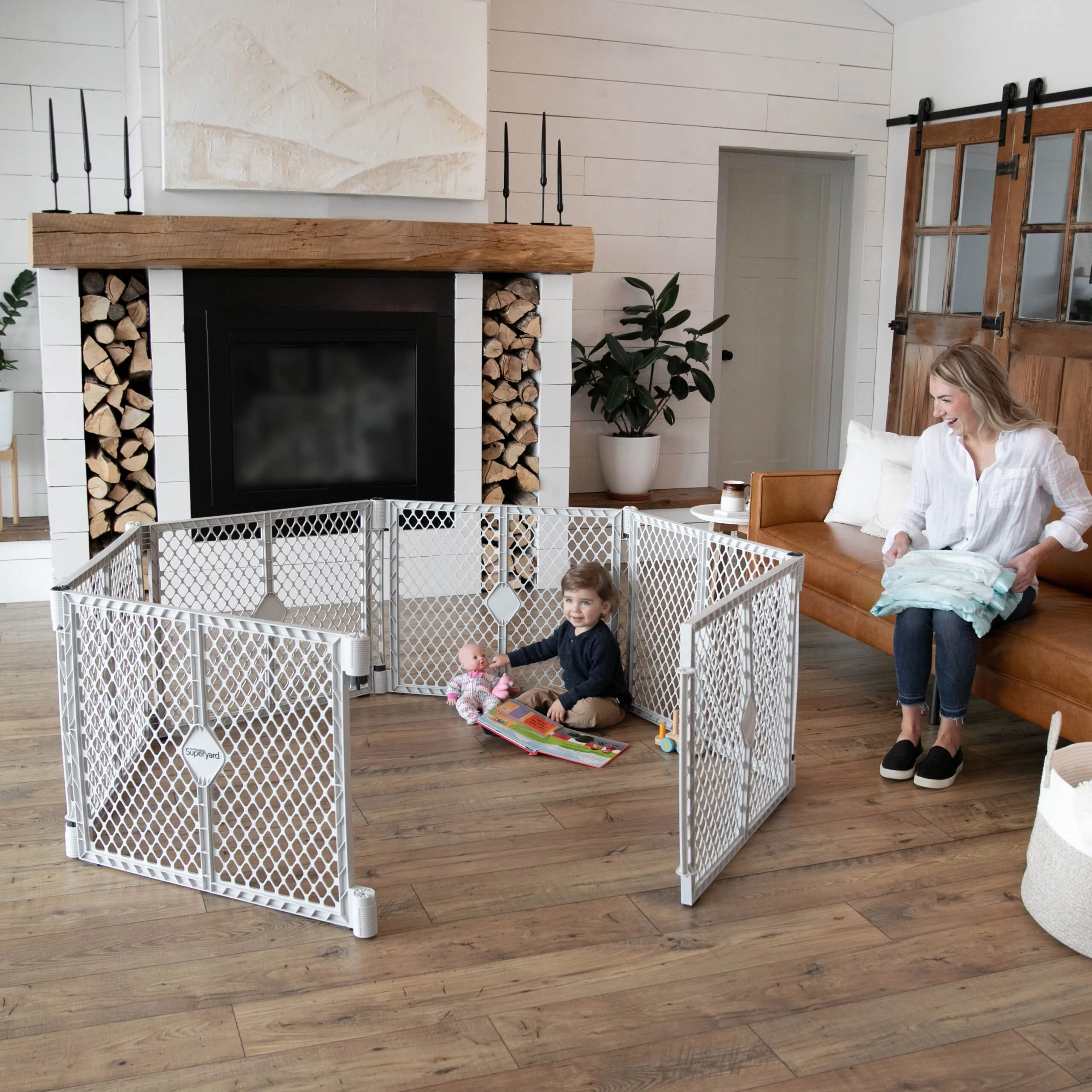 Toddleroo by North States Superyard Explorer Baby Play Yard, Gray Plastic - Womvr