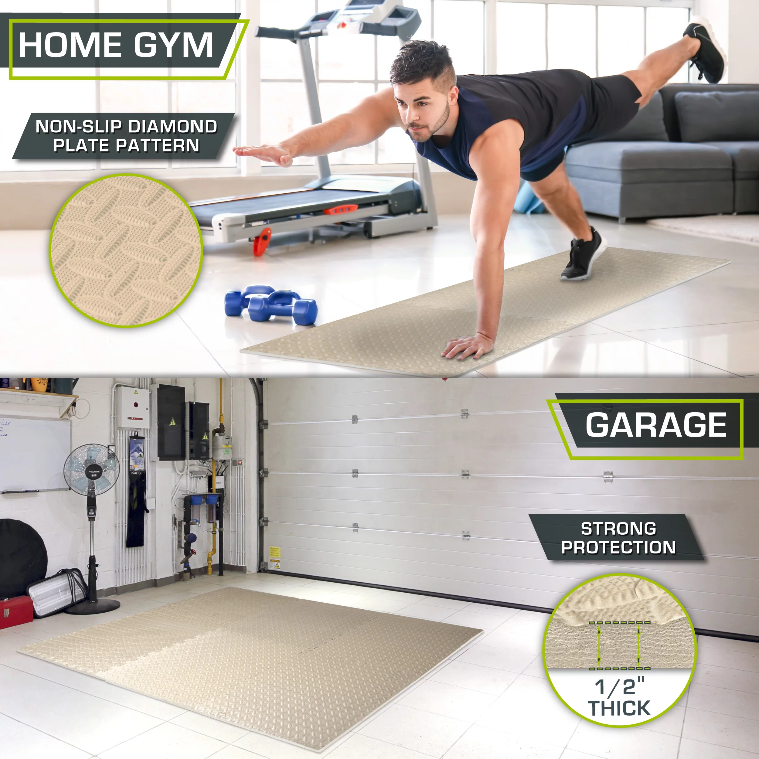 ProsourceFit Puzzle Exercise Mat, 1/2