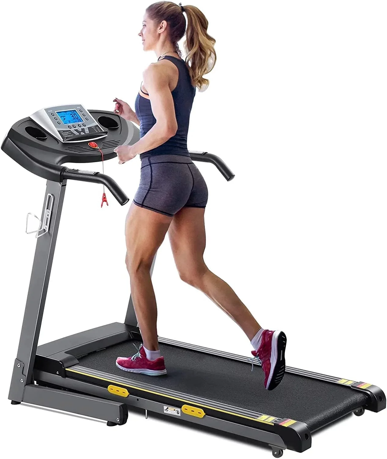 Treadmill with Incline Folding Treadmill with 12-Level Automatic Incline 2.5hp Power 8.5mhp Speed Running Machine 15 Preset Training Program Electric Treadmill for Home Use - Womvr