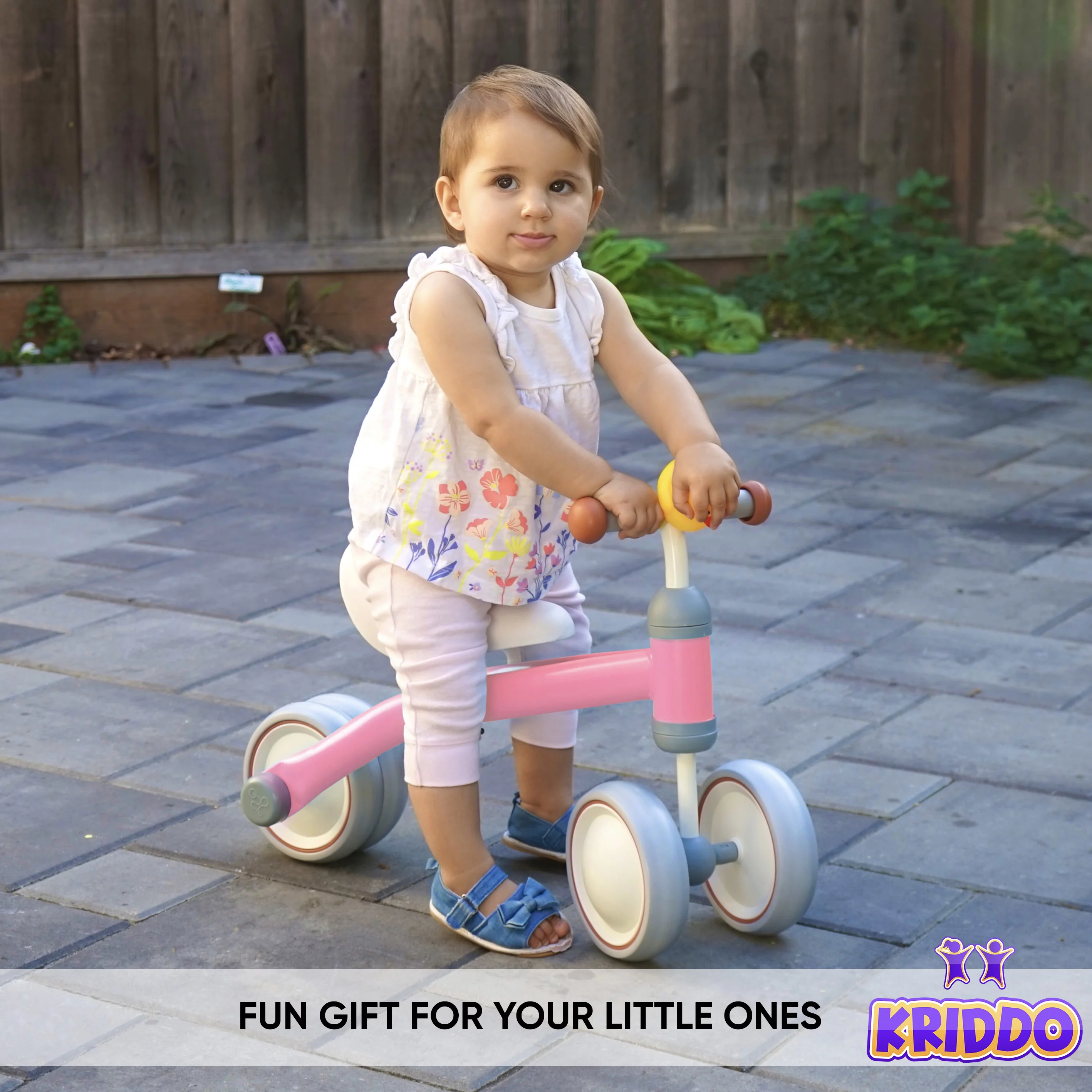 KRIDDO Baby Balance Bike for 1-2 Year Old Boy and Girl Gifts, Toddler Mini Bike for One Year Old First Birthday Gifts Baby Toys 12 Months to 2.5 Year Old, White - Womvr