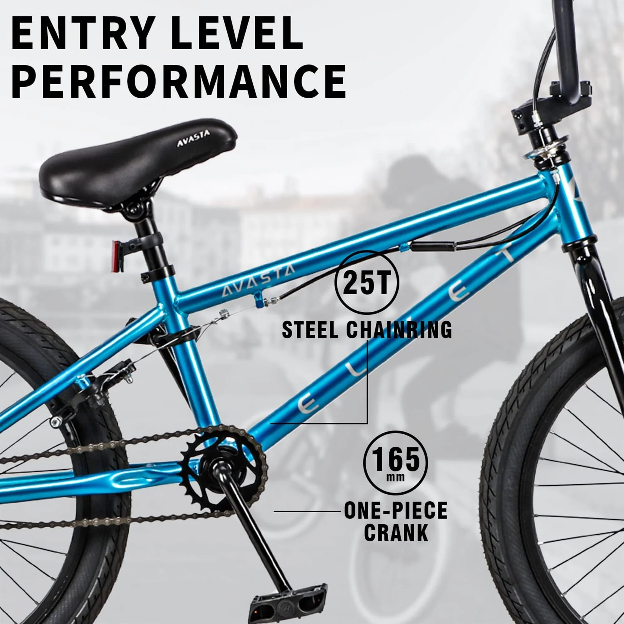 AVASTA 20 Inch Kid BMX Bicycle for Beginner Riders, Ages 8 and Up, Blue - Womvr
