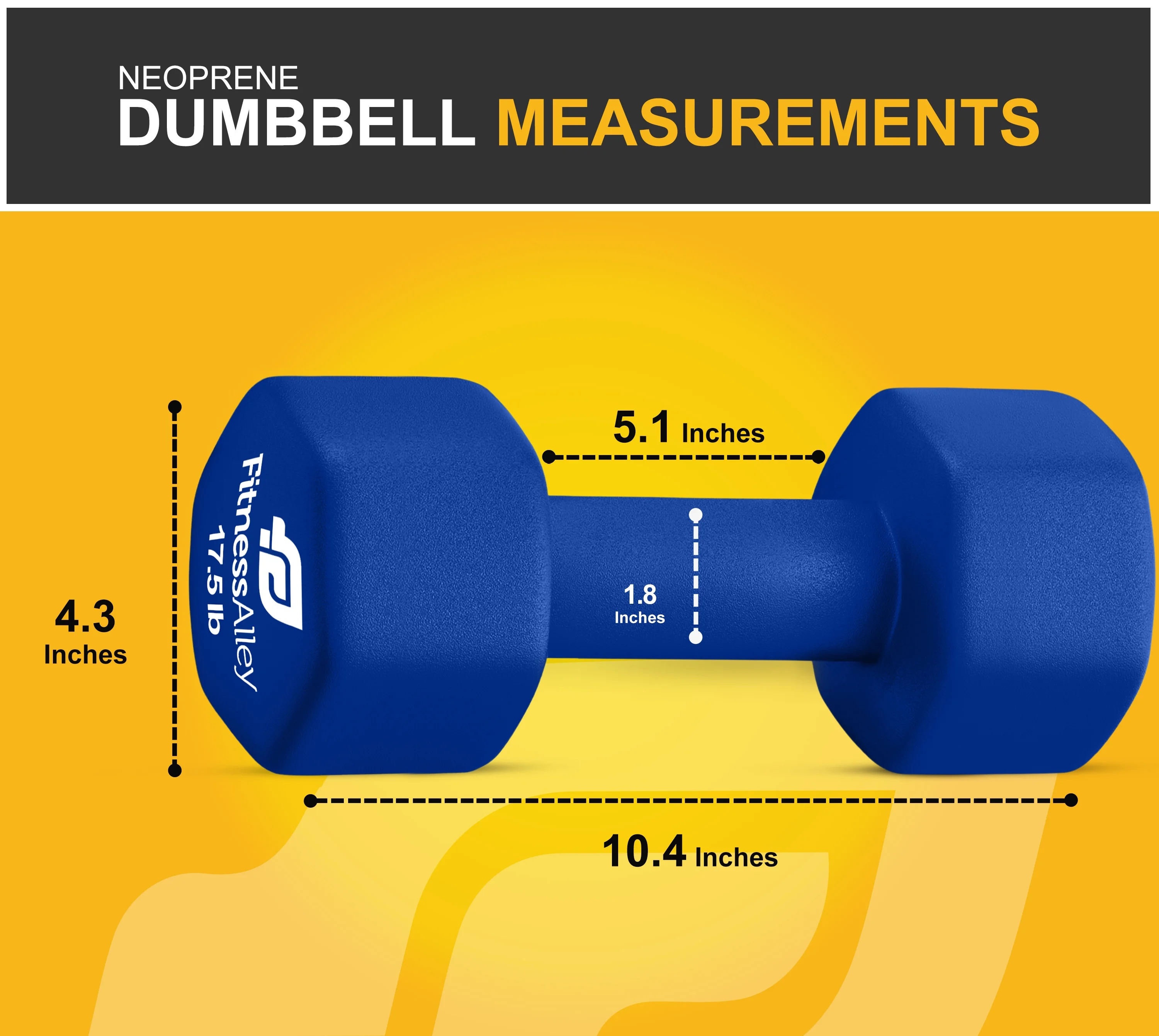 Fitness Alley Neoprene Coated Workout Dumbbells set of 2 �C Anti Roll, Non Slip with Smooth Grip Fitness & Exercise Dumbbells �C Hexagon Shaped Hand Weights (17.5 Pounds) - Womvr