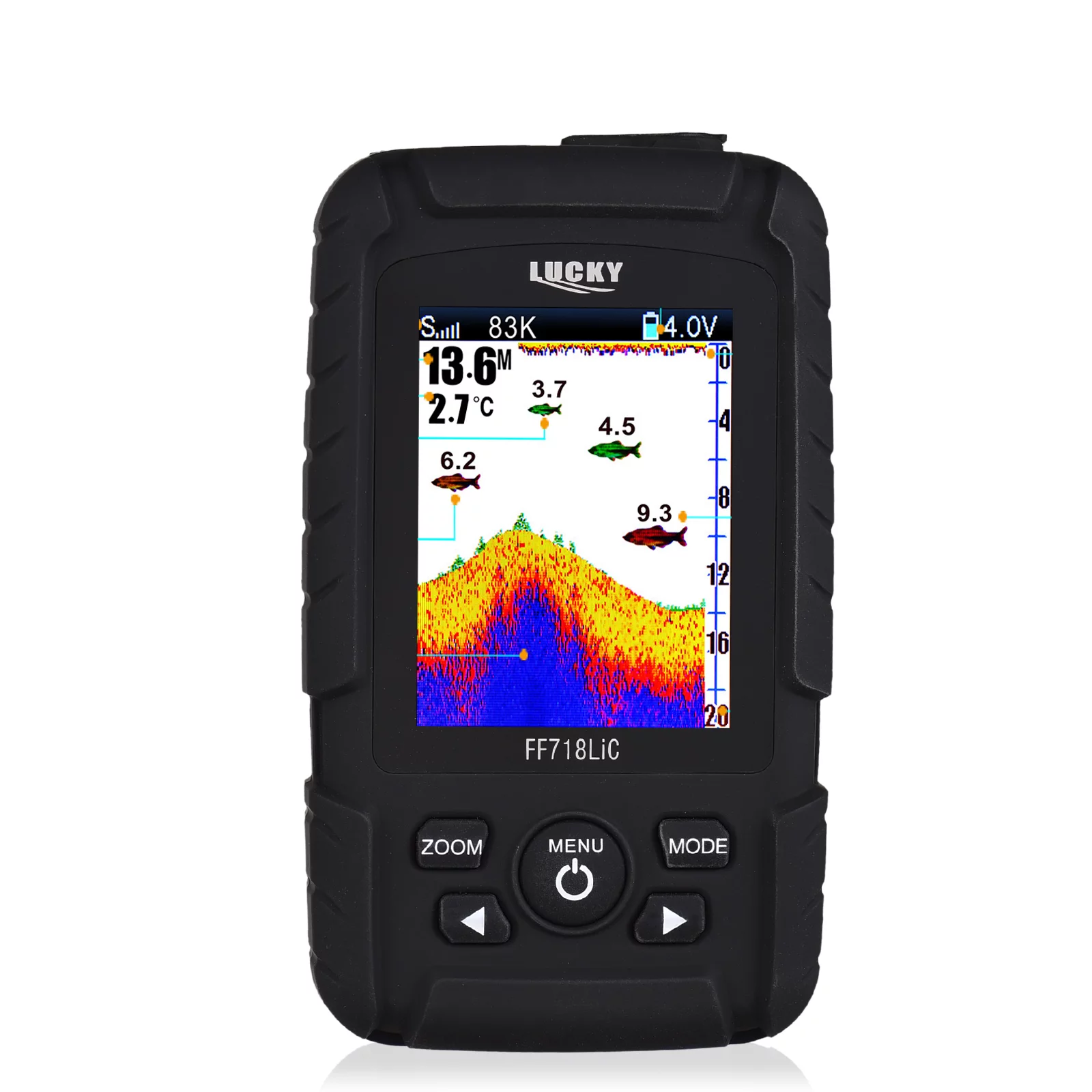 Arealer Portable Fish Finder Handheld Wired Fish Depth Finder Sonar Transducer for Boat Kayak Fishing - Womvr