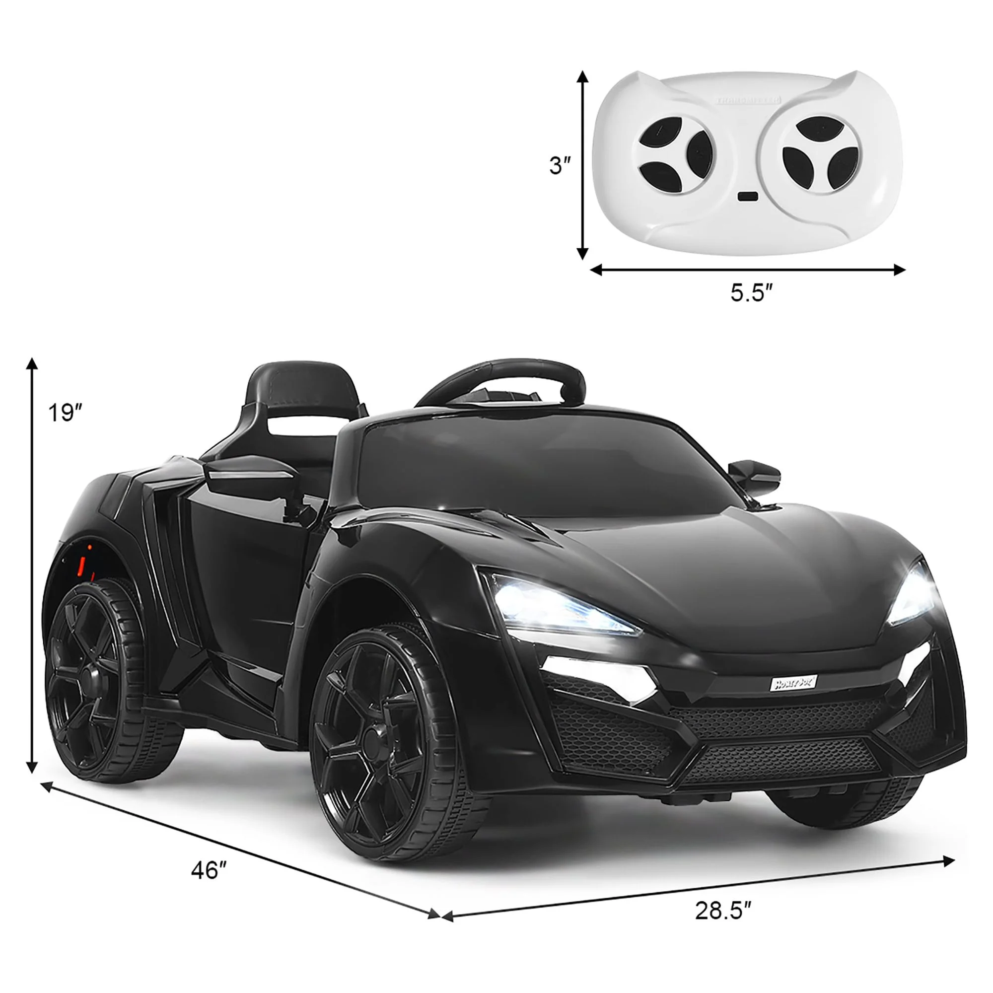 Costway 12V Kids Ride On Car 2.4G RC Electric Vehicle w/ Lights MP3 Openable Doors Pink - Womvr