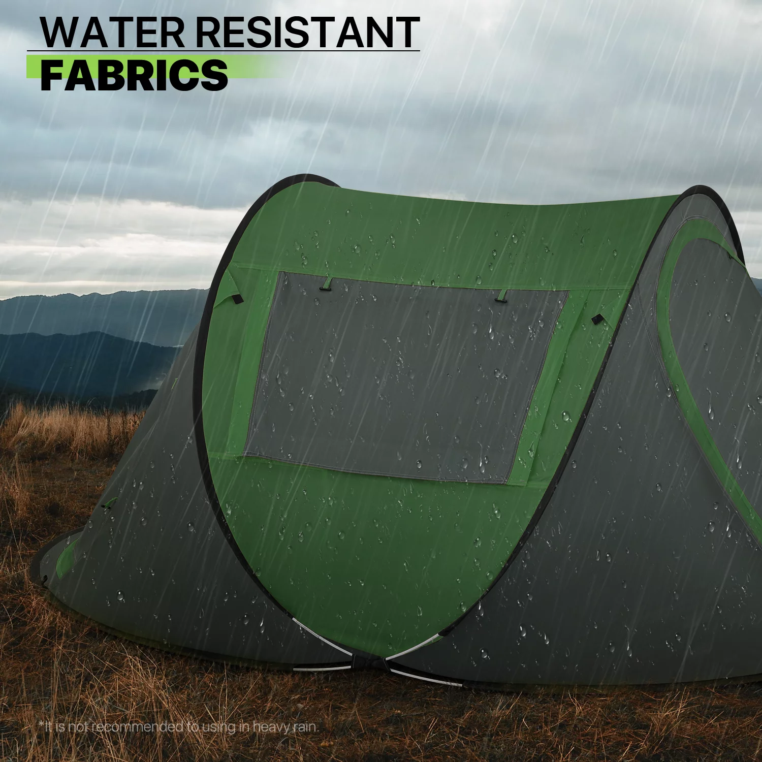 Magshion 3 Person Instant Pop Up Camping Tent, Outdoor Easy Set Up Automatic Family Travel Tent, Portable Backpacking Waterproof Shelter Tent, Blue - Womvr