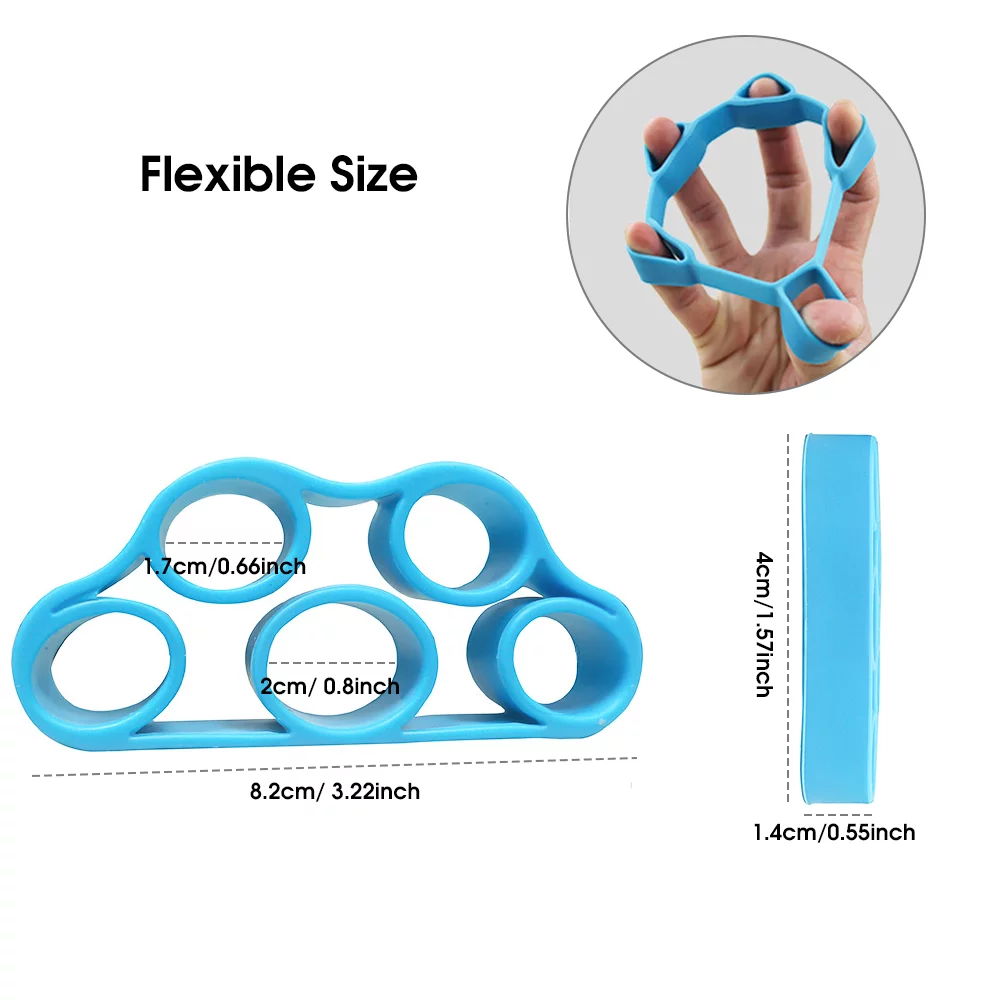 BCOOSS Hand Grip Strengthener Silicon Guitar Finger Exerciser and Stretcher Workout Grip Strength Trainer for Exercise Finger Wrist, Set of 6 - Womvr