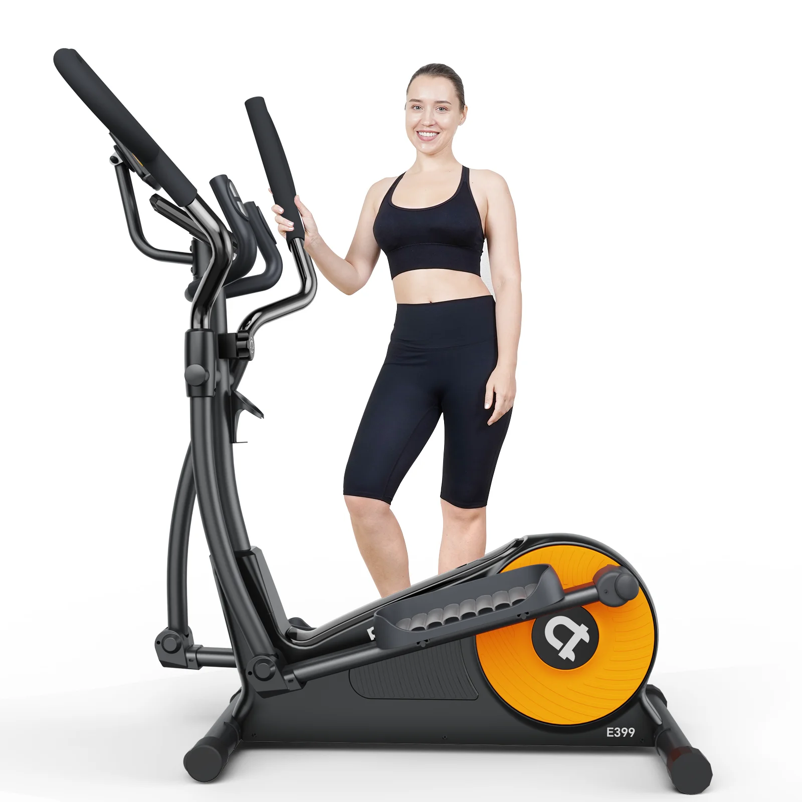 Pooboo Silent Magnetic Elliptical Bike Stationary Exercise Machine for Home Gym Cardio Workout 300lb - Womvr