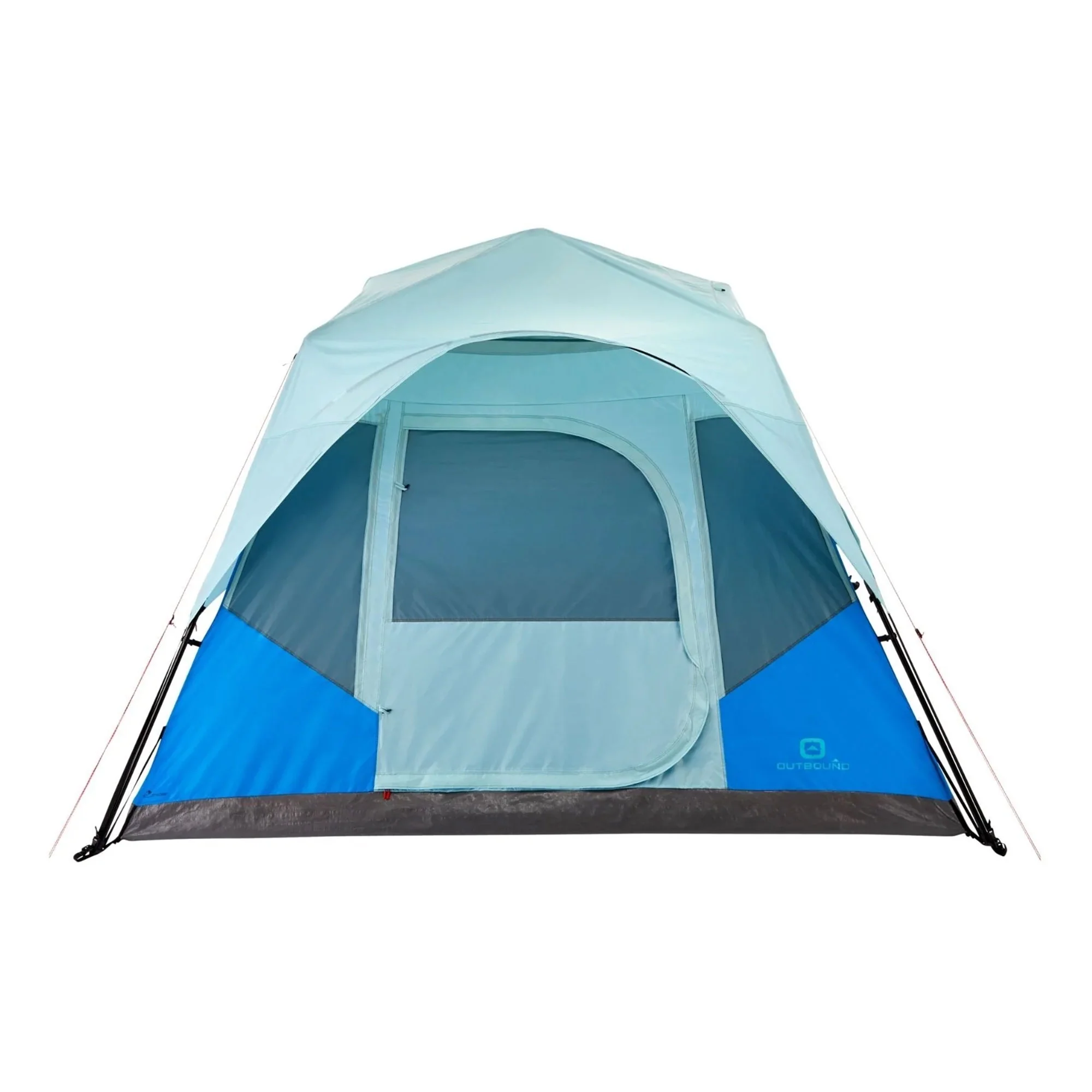 Outbound QuickCamp 6 Person Cabin Tent with Rainfly and Carry Bag, Blue - Womvr