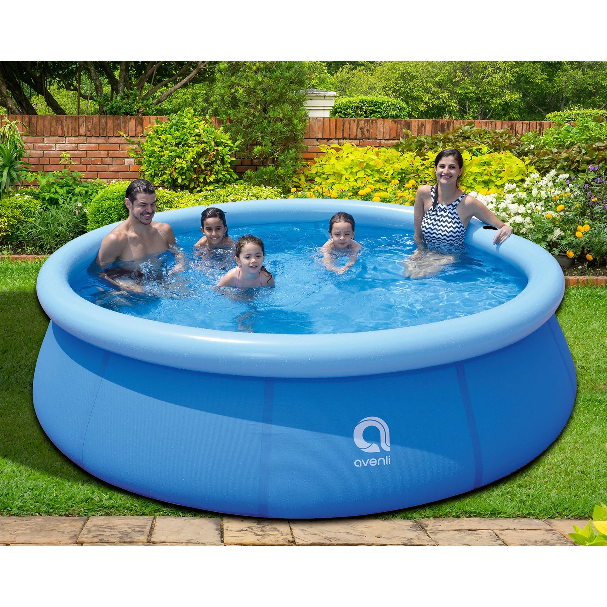 JLeisure 10 Ft x 30 In Prompt Set Inflatable Outdoor Backyard Swimming Pool - Womvr