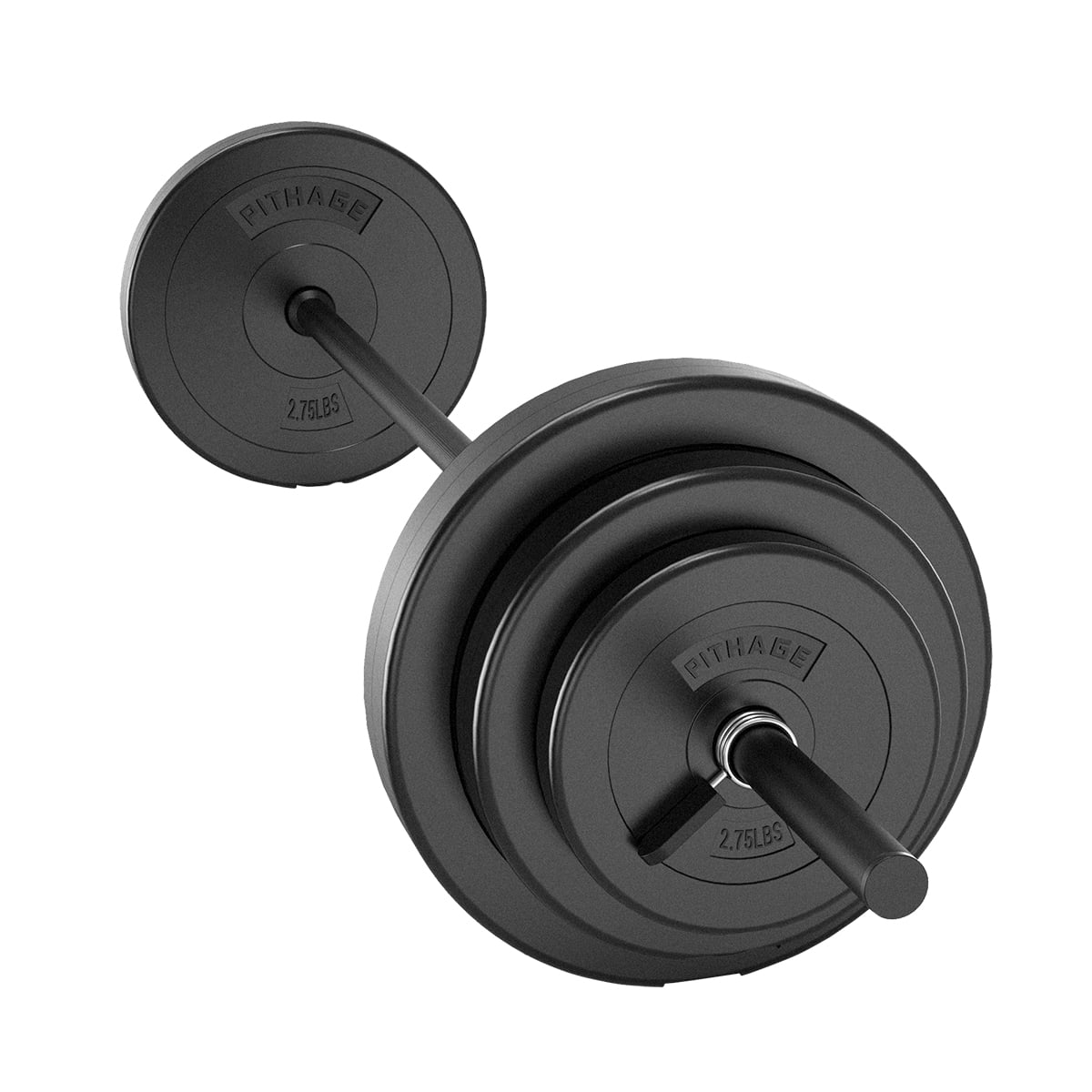 Pithage 45 lbs Barbell Weight Set Adjustable Weights Lifting for Home Gym Fitness, Rubber - Womvr