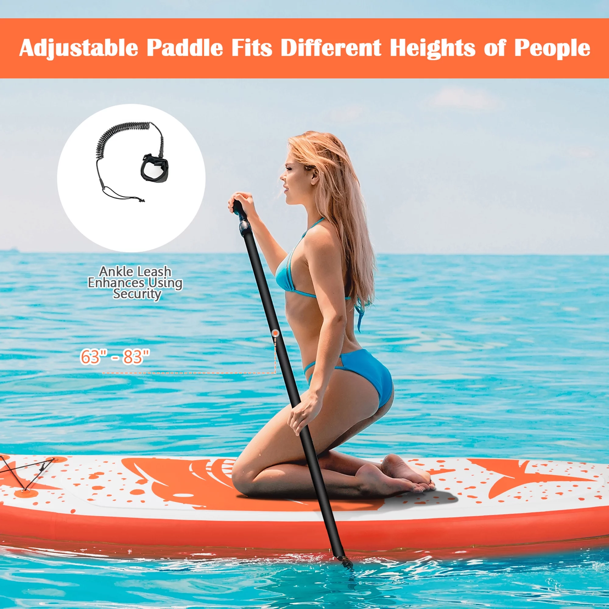 Gymax 11' Inflatable Stand-Up Paddle Board Non-Slip Deck Surfboard w/ Hand Pump - Womvr