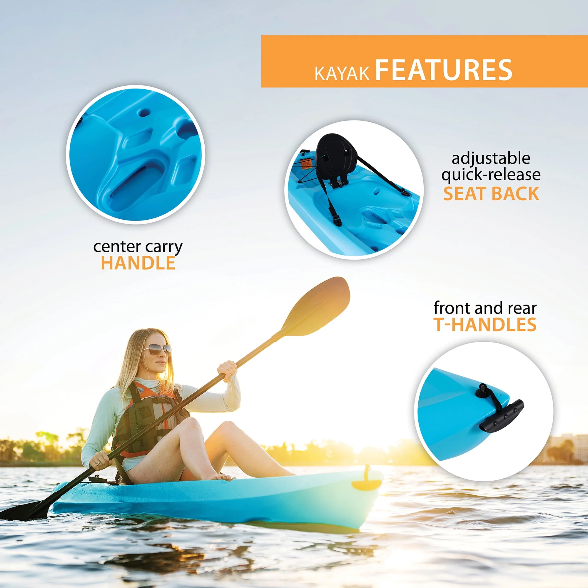 Lifetime Daylite 8 ft Sit-on-Top Kayak, Red (90775) - Womvr
