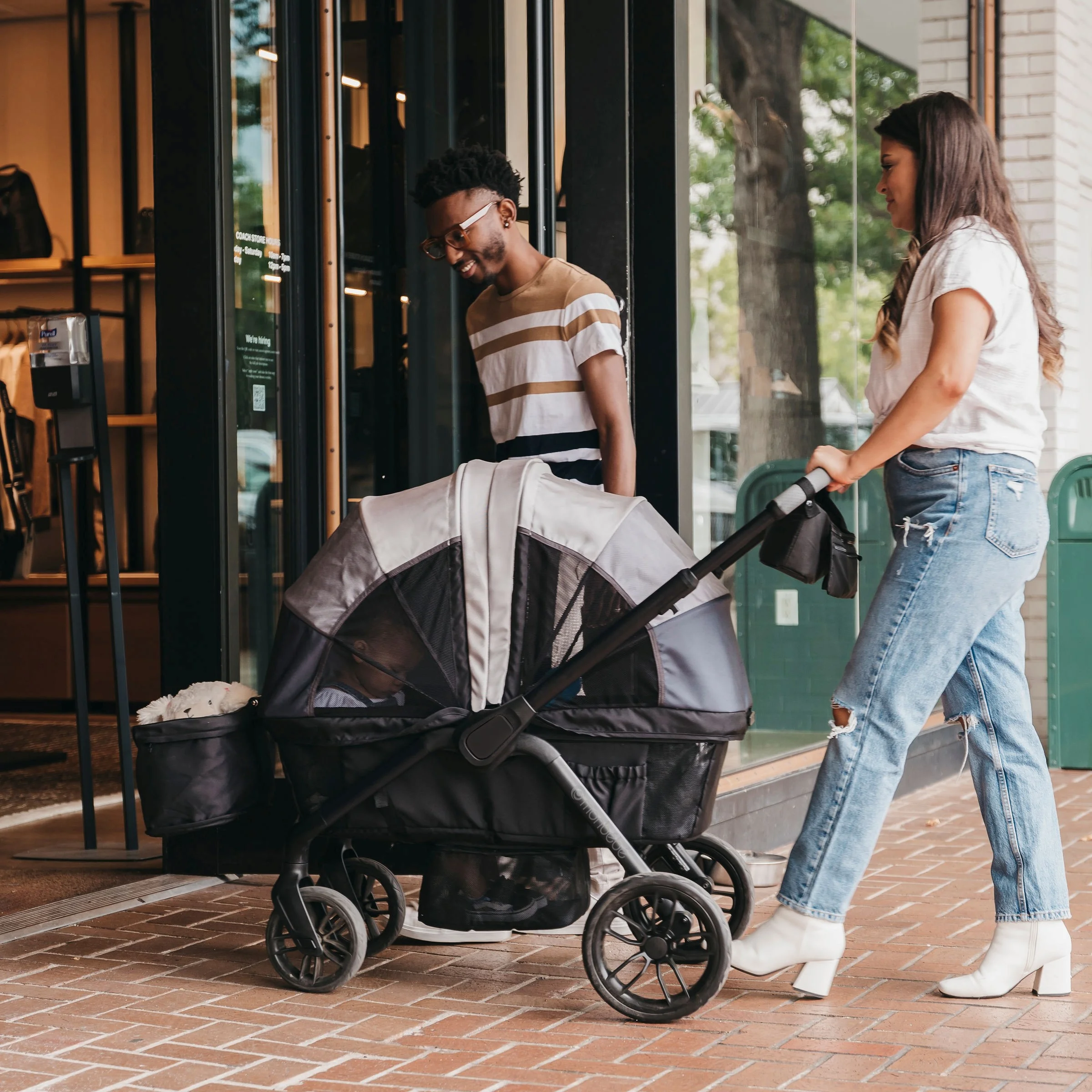 Monbebe Everyday Outings Wagon Stroller, Cobblestone Grey - Womvr