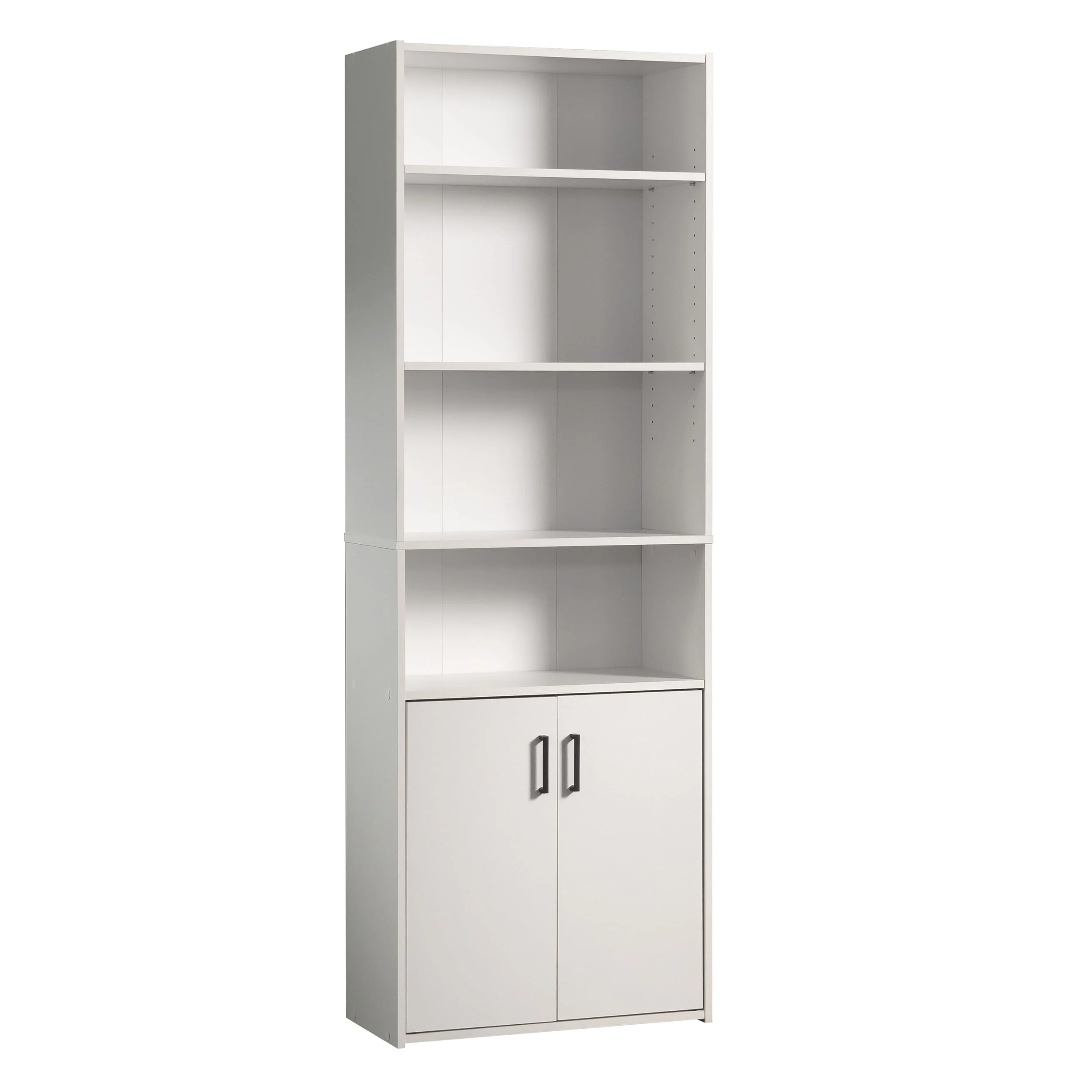 Mainstays Traditional 5 Shelf Bookcase with Doors, Soft White - Womvr