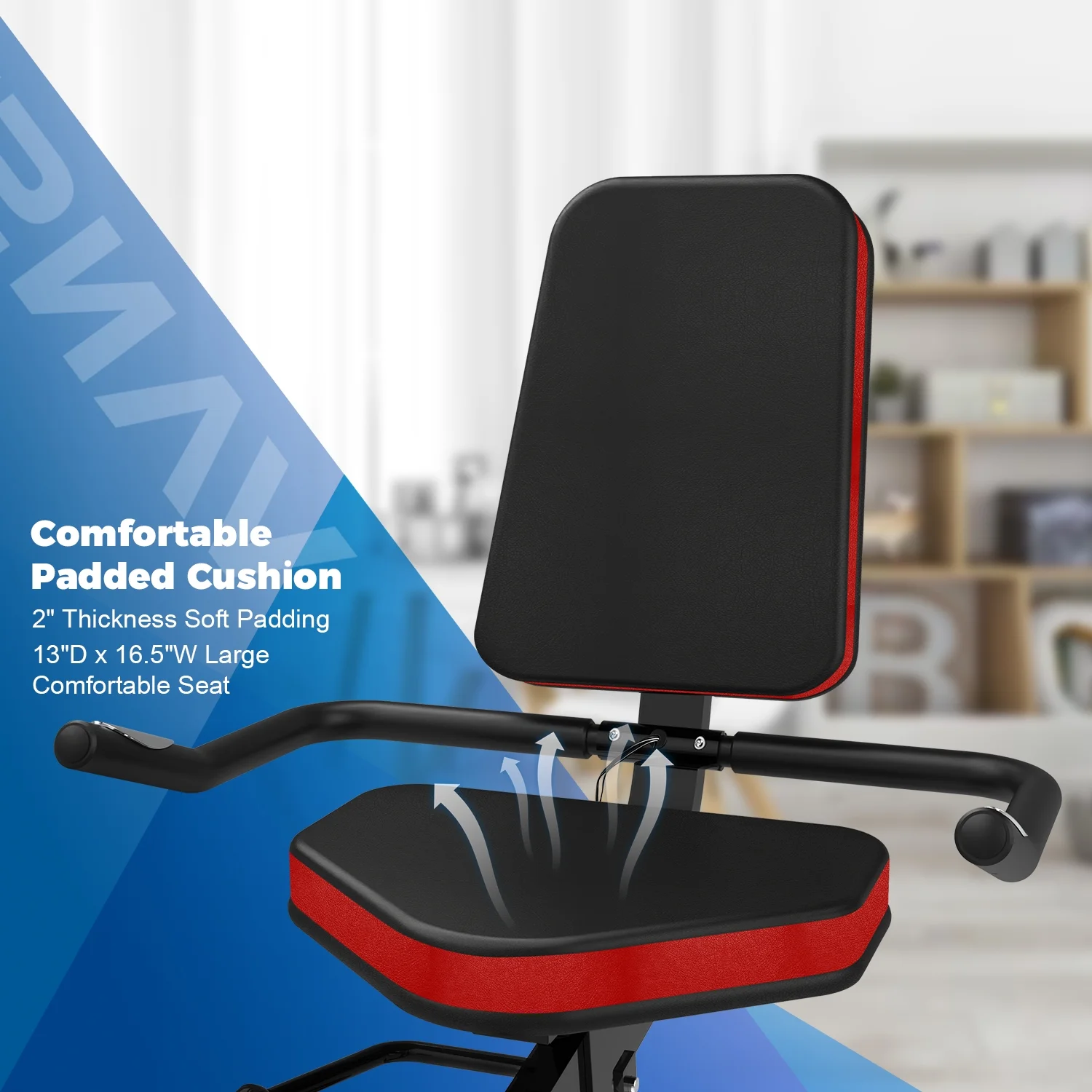 Vanswe Recumbent Exercise Bike 16 Levels Resistance Maximum Weight 380 lbs.  Magnetic Recumbent Stationary Bike - Womvr