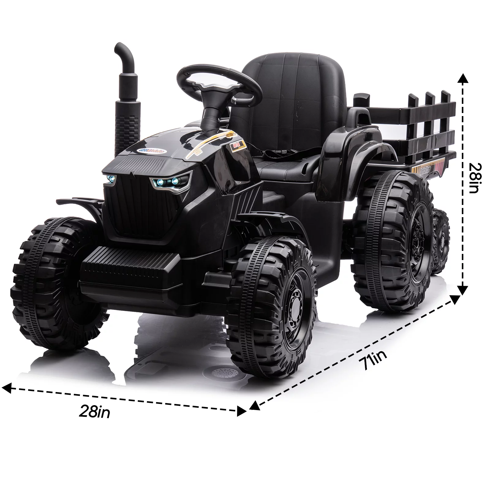 Hikiddo 24 Volt Ride on Toys, Kids Electric Ride On Tractor with Trailer & Remote - Green - Womvr