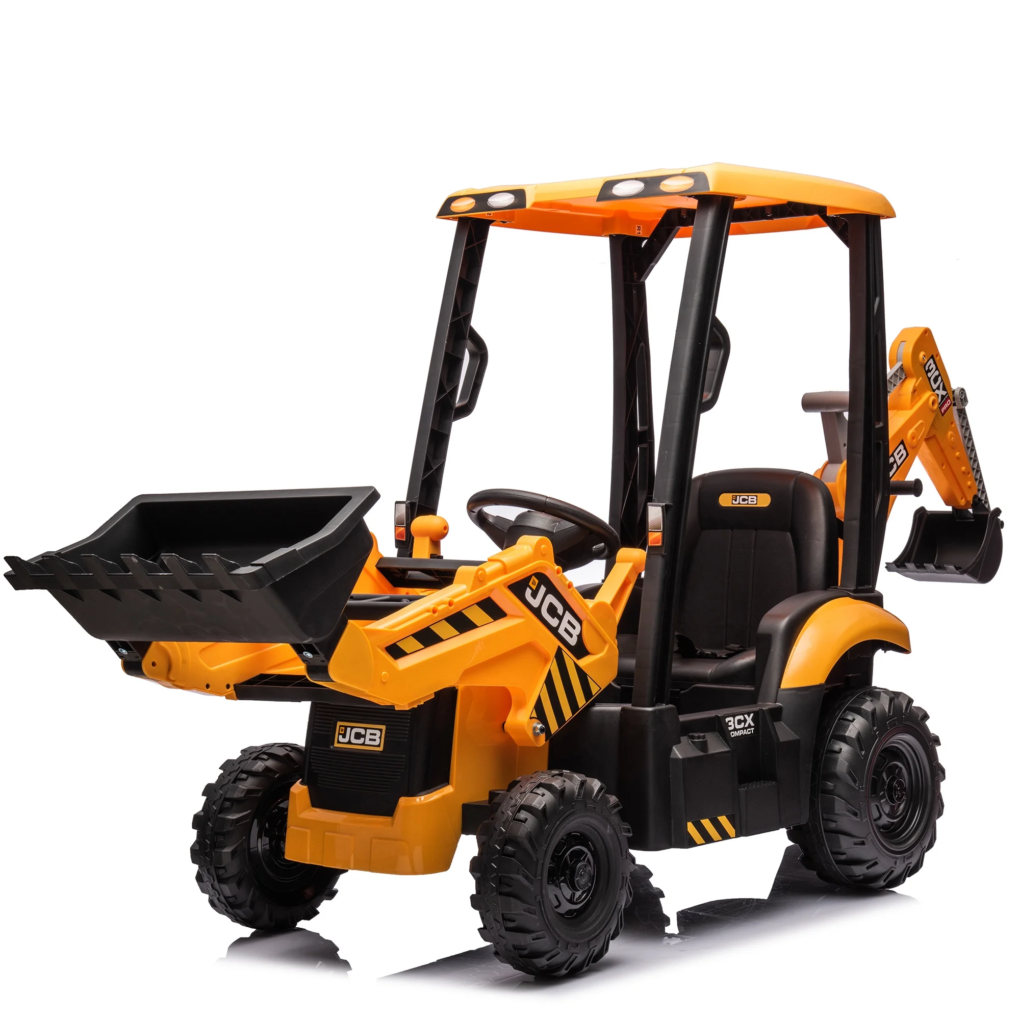 Hikiddo Electric Ride On Excavator for Kids, Licensed JCB 12V Ride-On Construction Toys with Remote - Womvr
