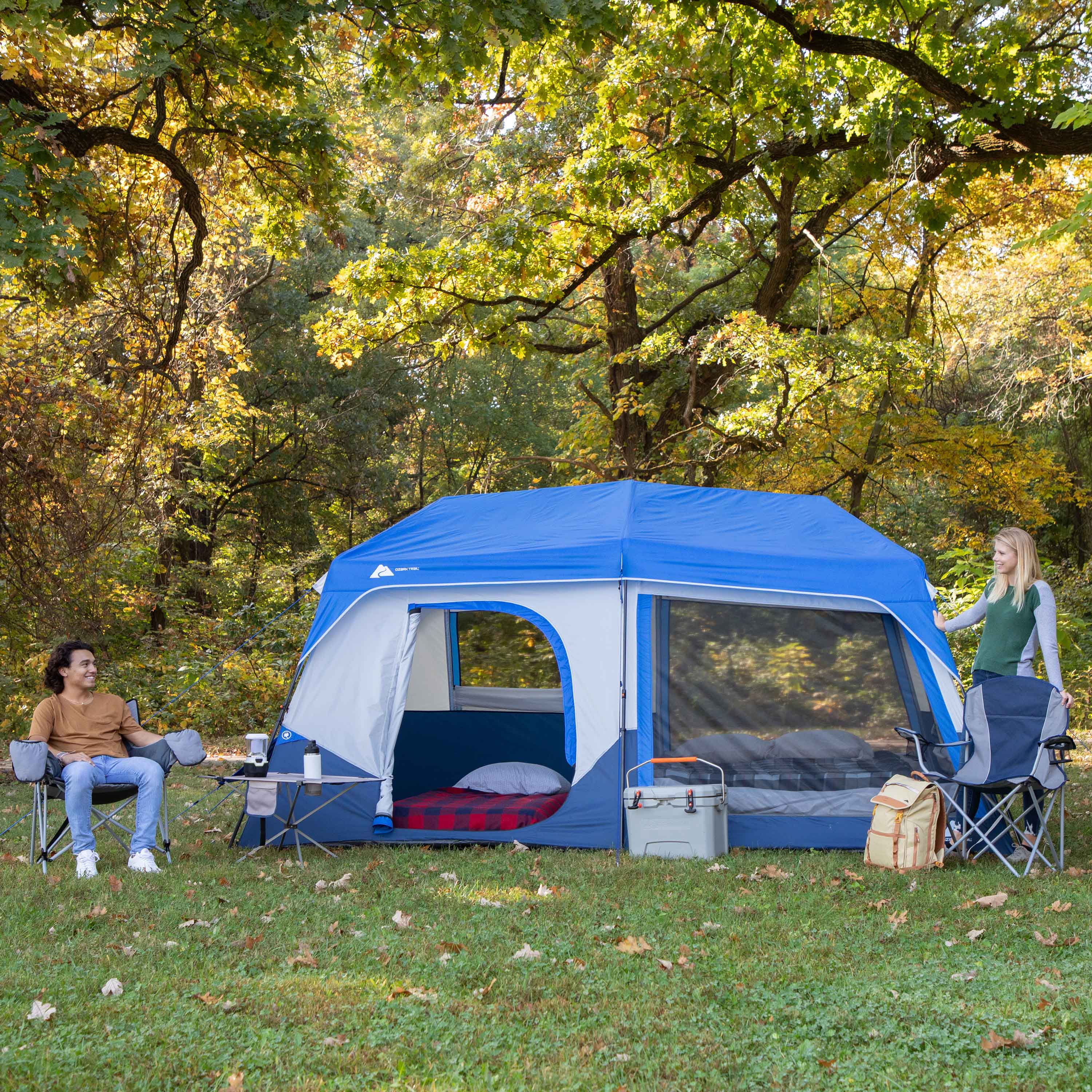 Ozark Trail 10-Person Cabin Tent with LED Lighted Poles - Womvr