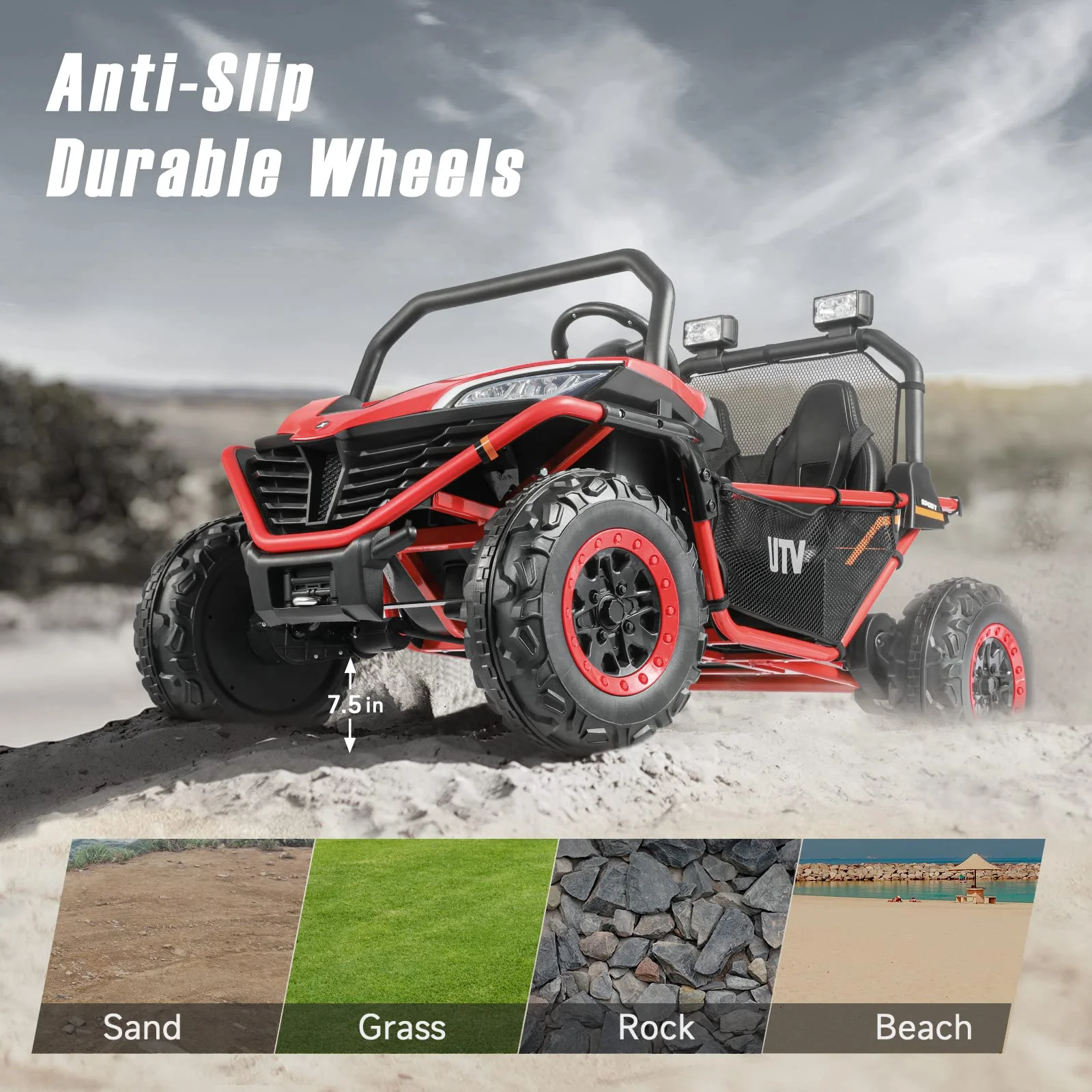 12 V Ride on Car,2 Seater Powered on Truck,4WD Electric Off-Road,Remote Control,Spring Suspension Ride on UTV for 3-8 Kids,Blue - Womvr