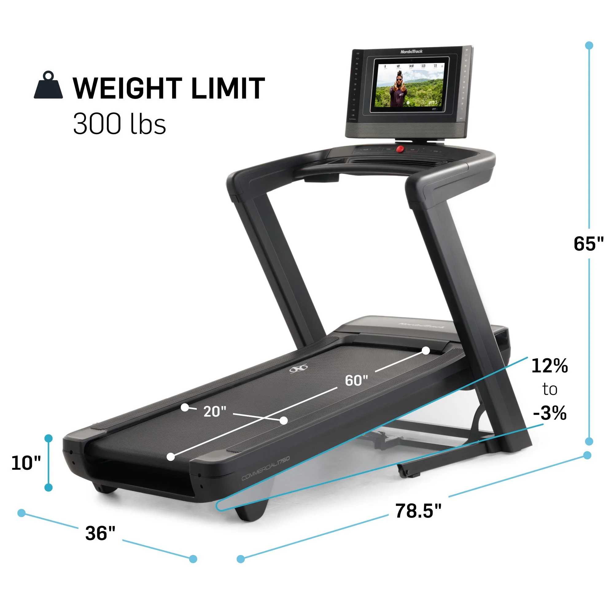 NordicTrack Commercial Series 1750; iFIT-enabled Treadmill for Running and Walking with 14” Pivoting Touchscreen - Womvr