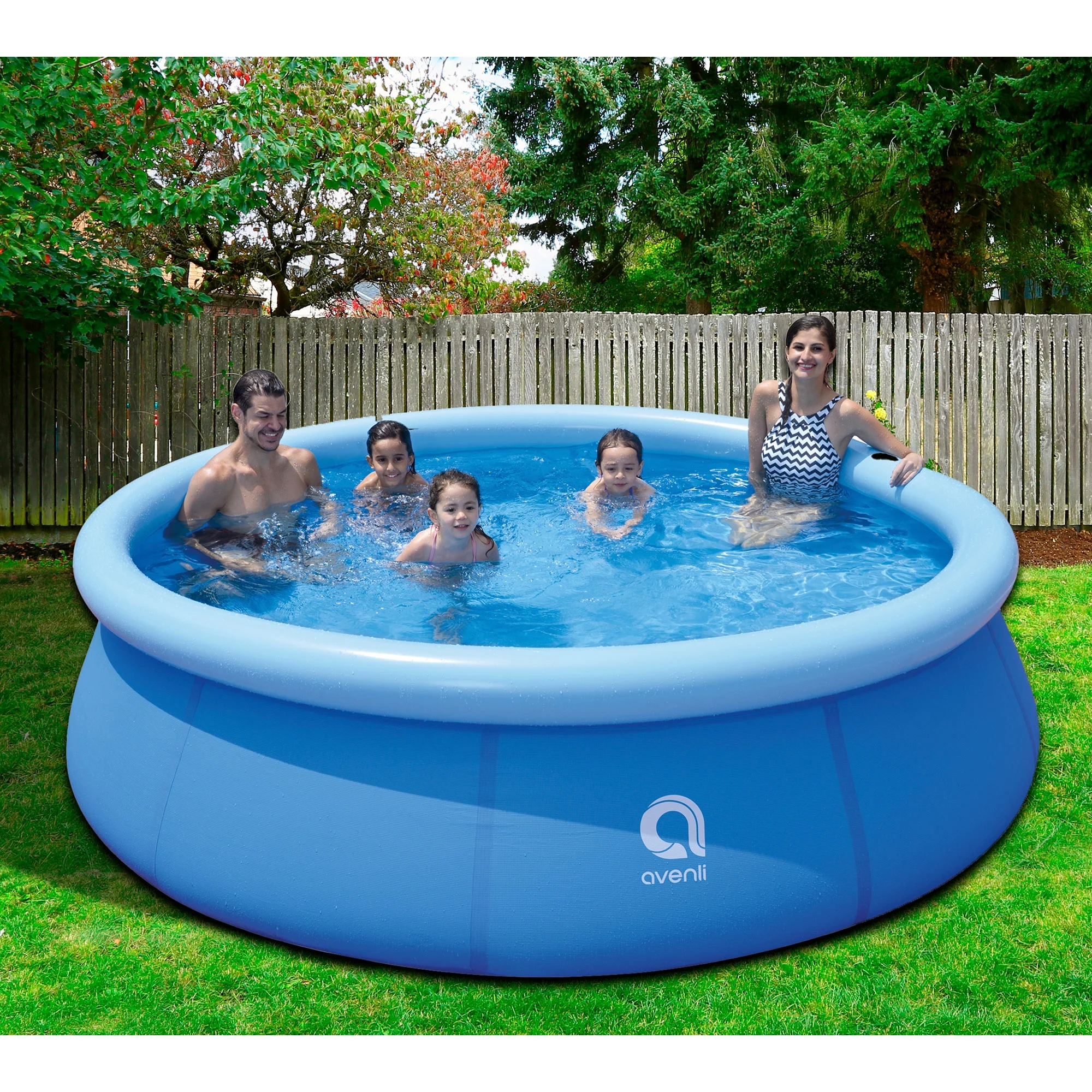 JLeisure 10 Ft x 30 In Prompt Set Inflatable Outdoor Backyard Swimming Pool - Womvr