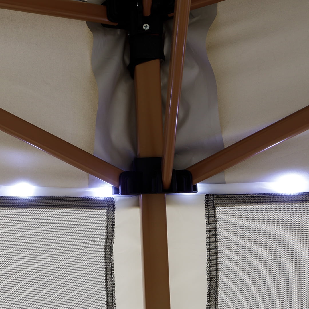 12' x 10' Glamping Hexagon Lighted Canopy - Womvr