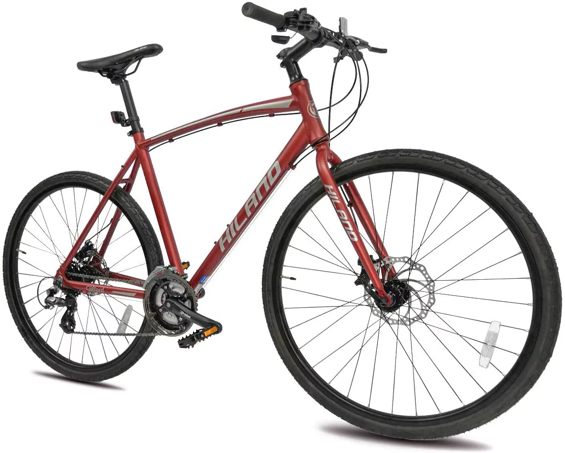 Hiland Road Bike Hybrid Bike Aluminum Frame 700C 24 speeds with Disc Brake - Womvr