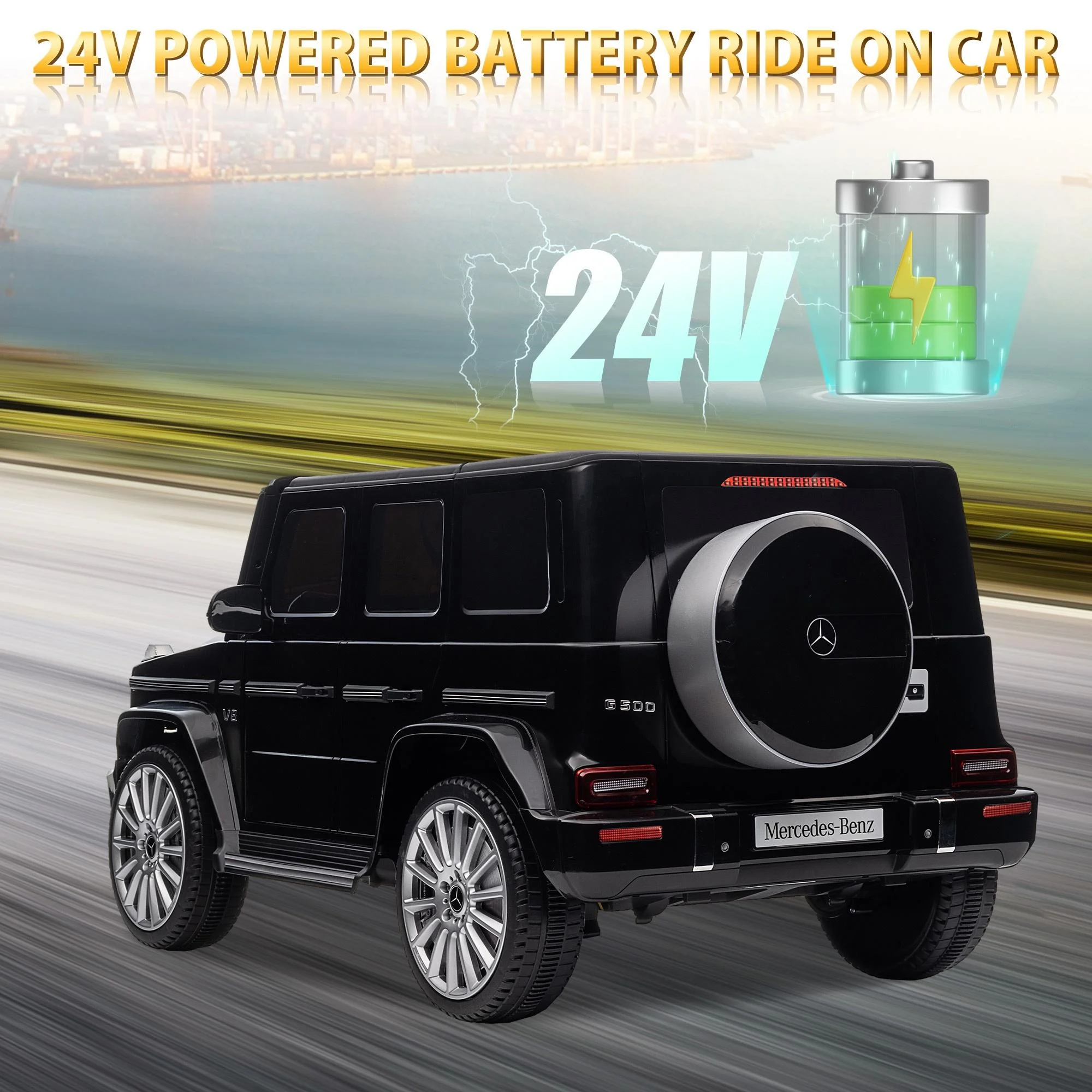 24V Ride on Car with Remote Control for Kids Mercedes Benz Ride on Car Toy for Boys and Girls 3-6 Years Old, Electric Vehicle, Bluetooth, LED Light, White - Womvr