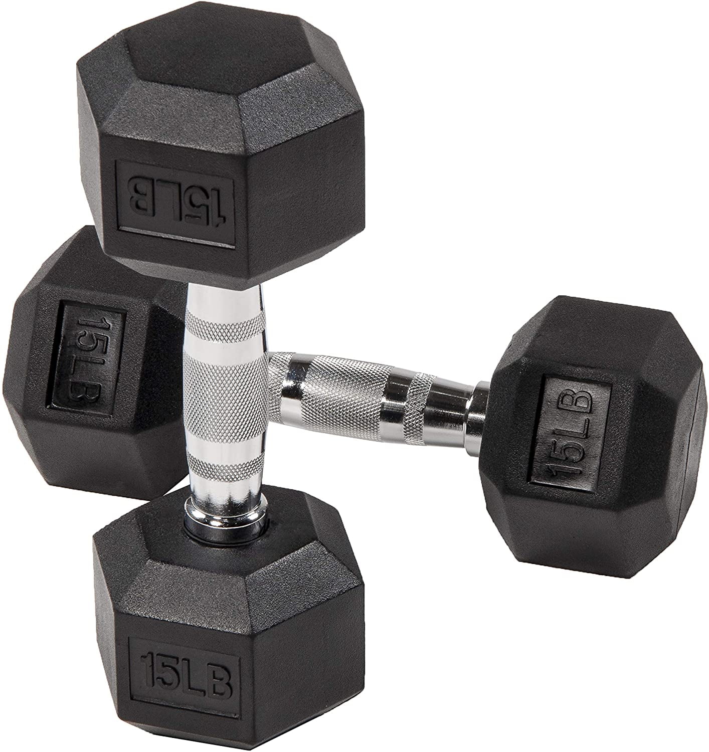BalanceFrom Rubber Encased Hex Dumbbells, 20 Lbs. Pair - Womvr