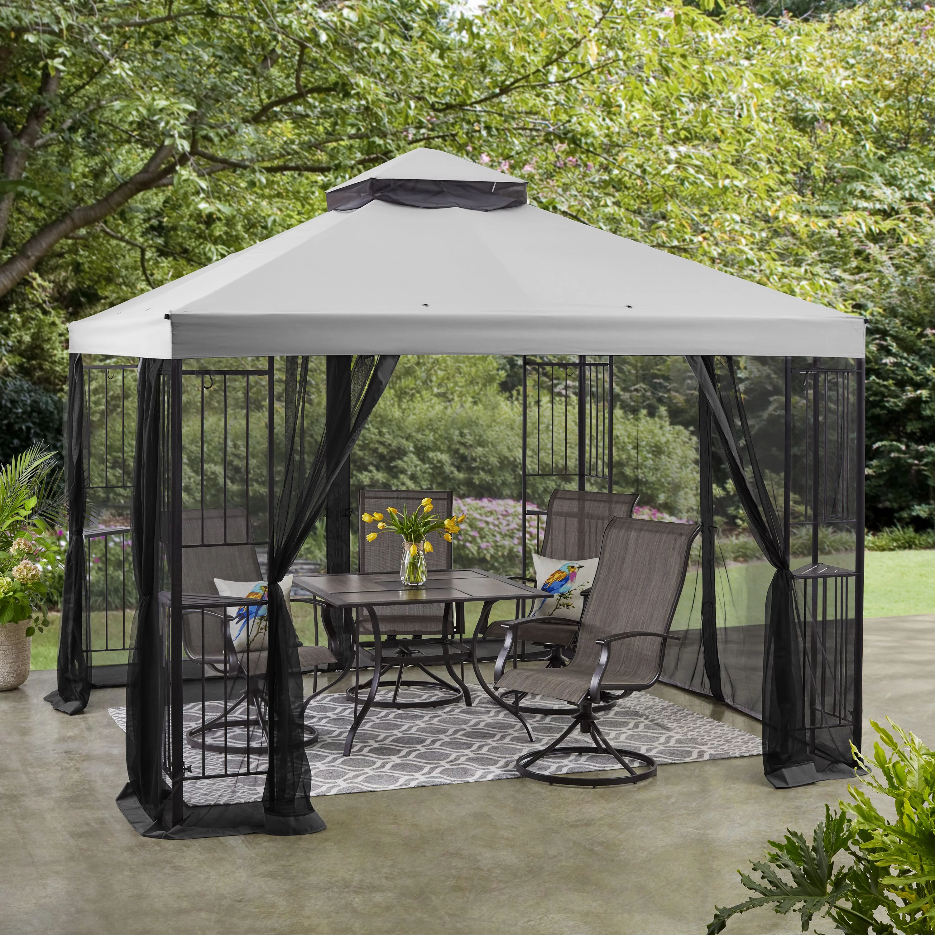 Mainstays 10' x 10' Easy Assembly Outdoor Furniture Patio Gazebo - Womvr