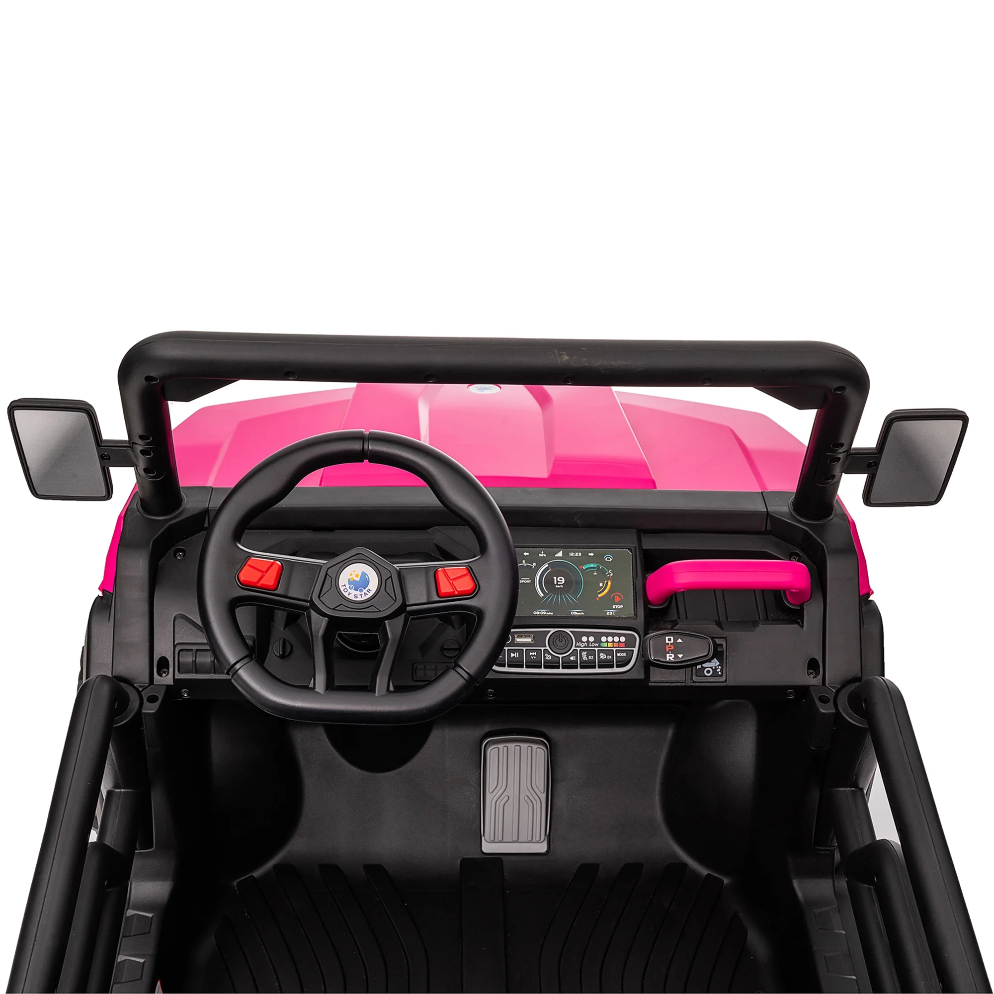 Joyracer 24V Ride on Toys, 2 Seater 6-Wheel UTV Car, 4WD Ride on Dump Truck for Big Kids with Trailer Remote Control, Black - Womvr